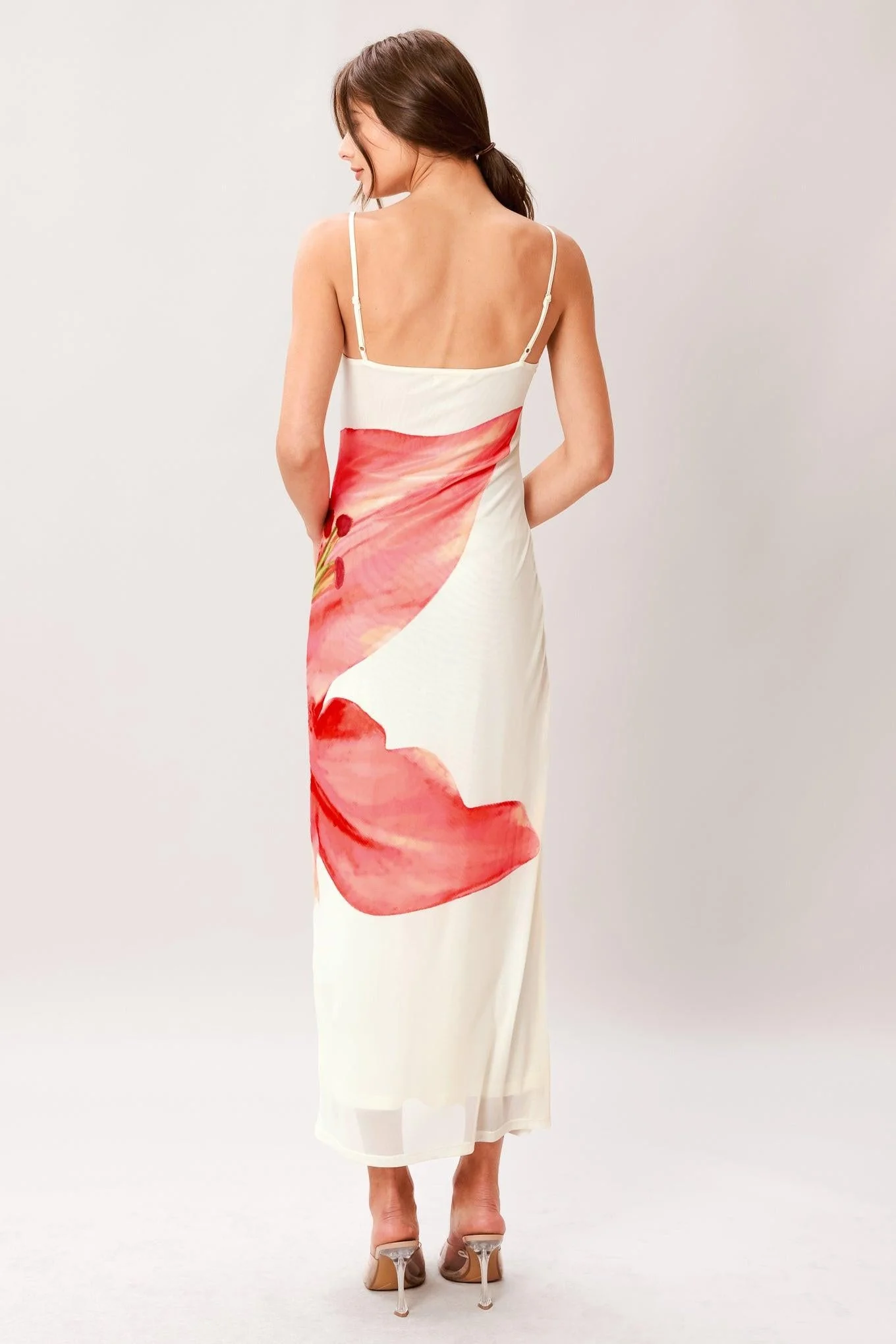 BLOOM STATEMENT POWER MESH CAMI MIDI DRESS - Image 3