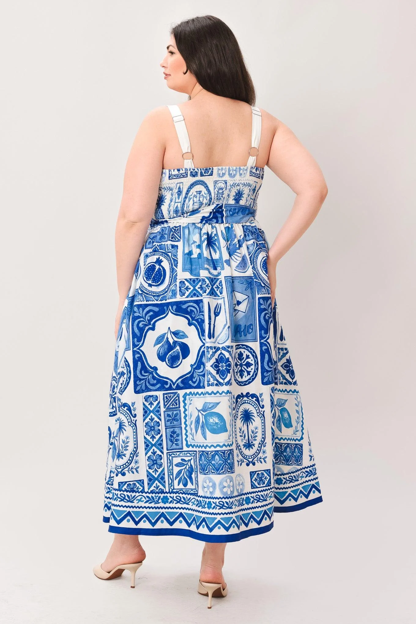 BLUE MAJOLICA CHARM MIDI DRESS - Image 13