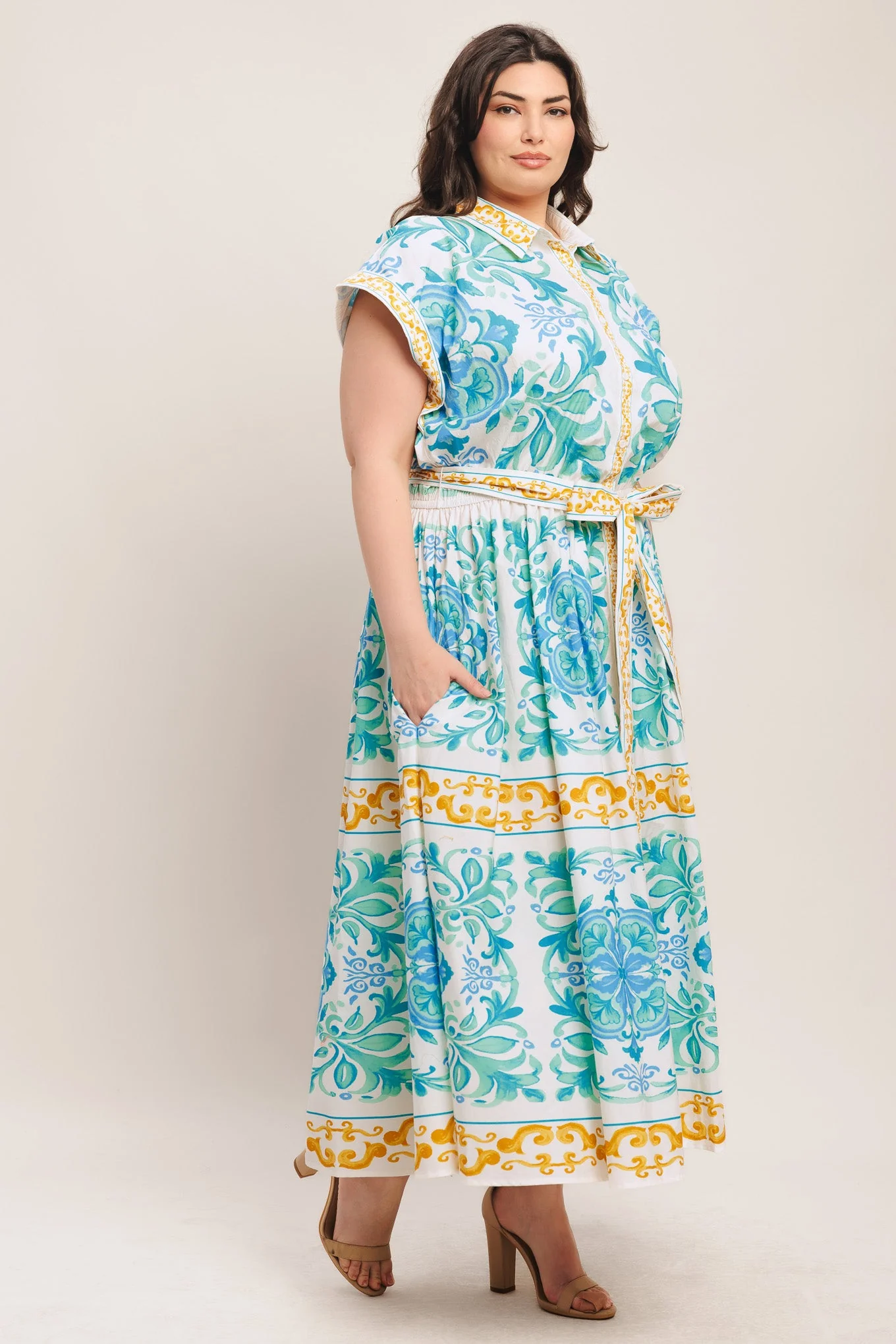 BLUE REGALIA MIDI DRESS - Image 8