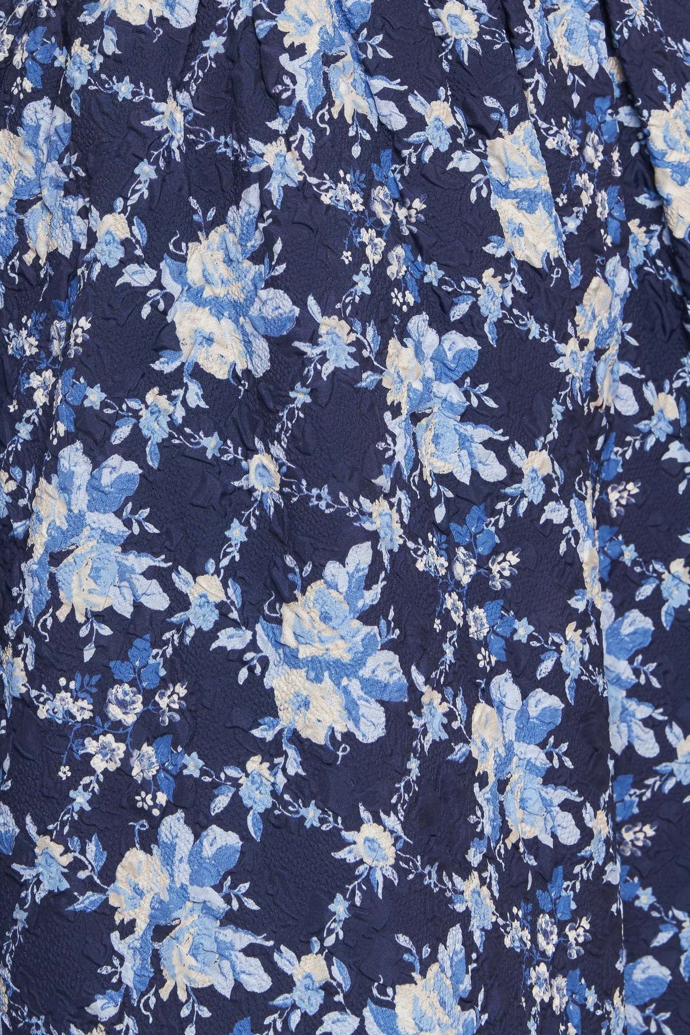 BLUE RENAISSANCE STRAPLESS MIDI DRESS - Image 9