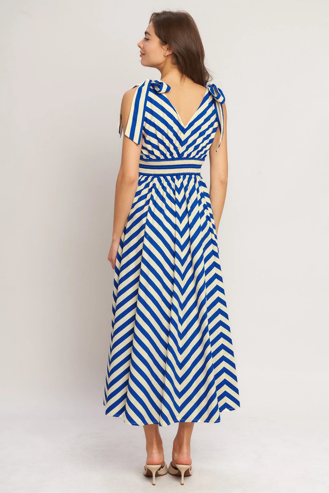 BLUE VOYAGE STRIPE MIDI DRESS - Image 3