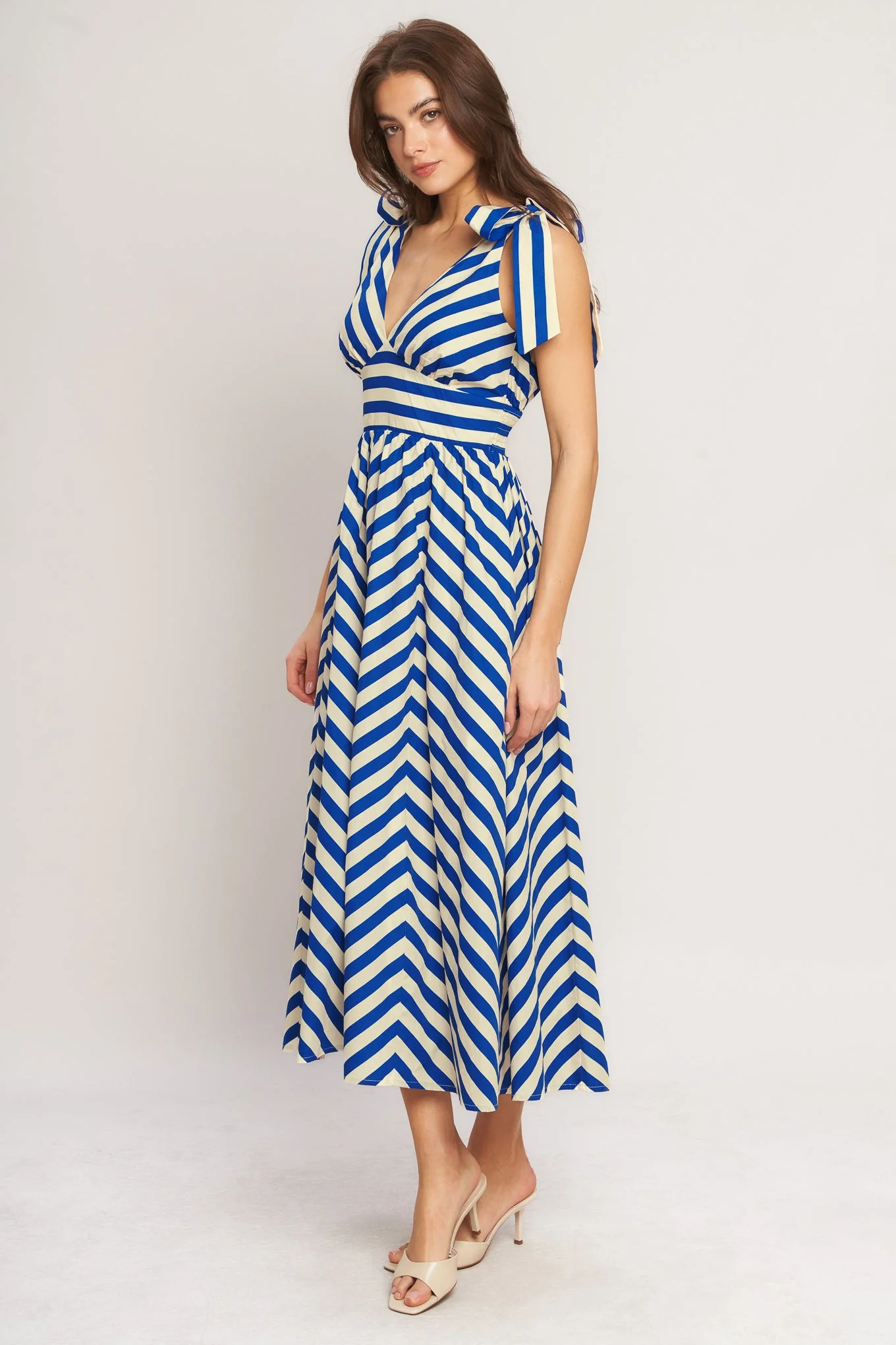 BLUE VOYAGE STRIPE MIDI DRESS - Image 5
