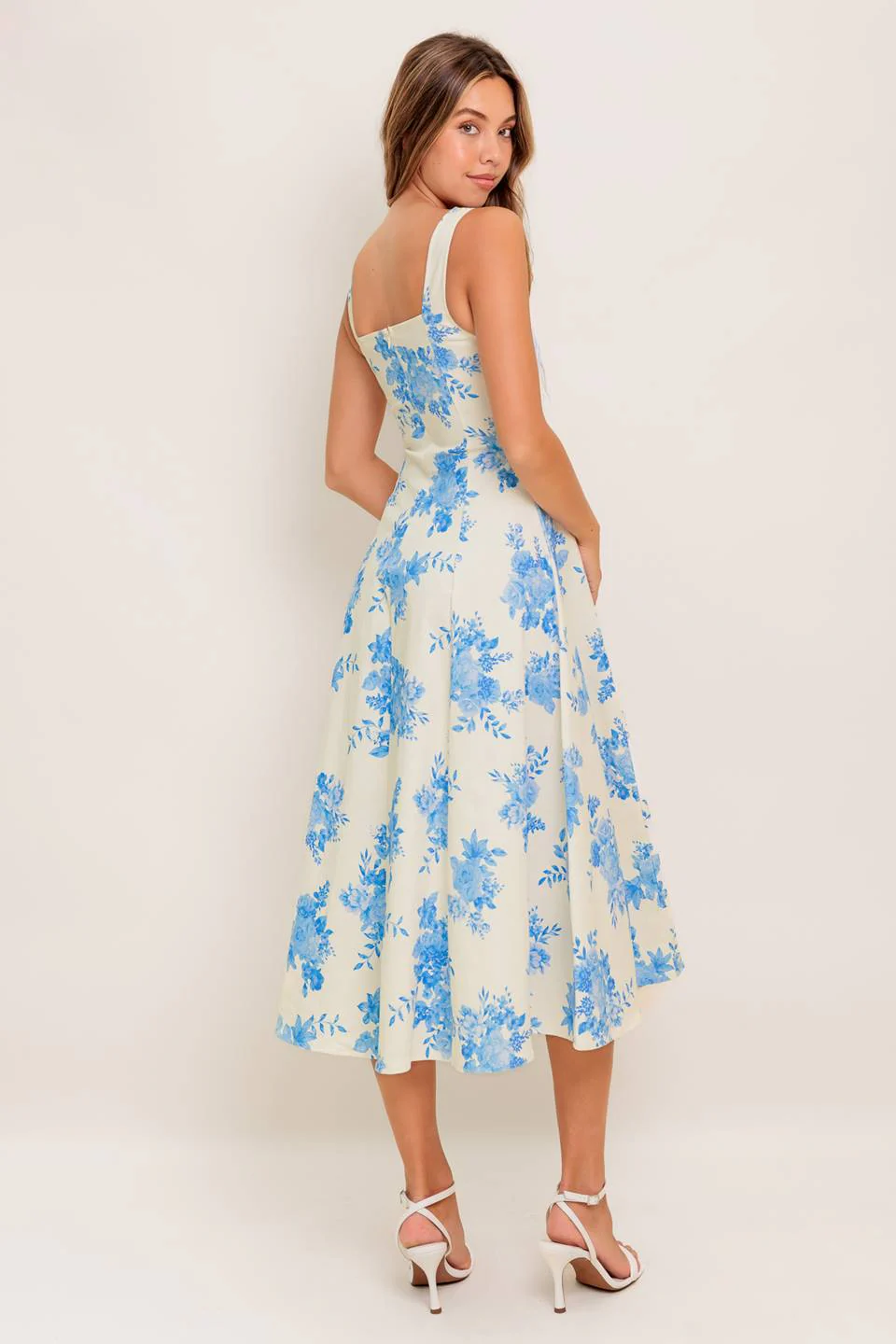 BLUEBELL BREEZE - BLUE FLORAL MIDI DRESS - Image 2