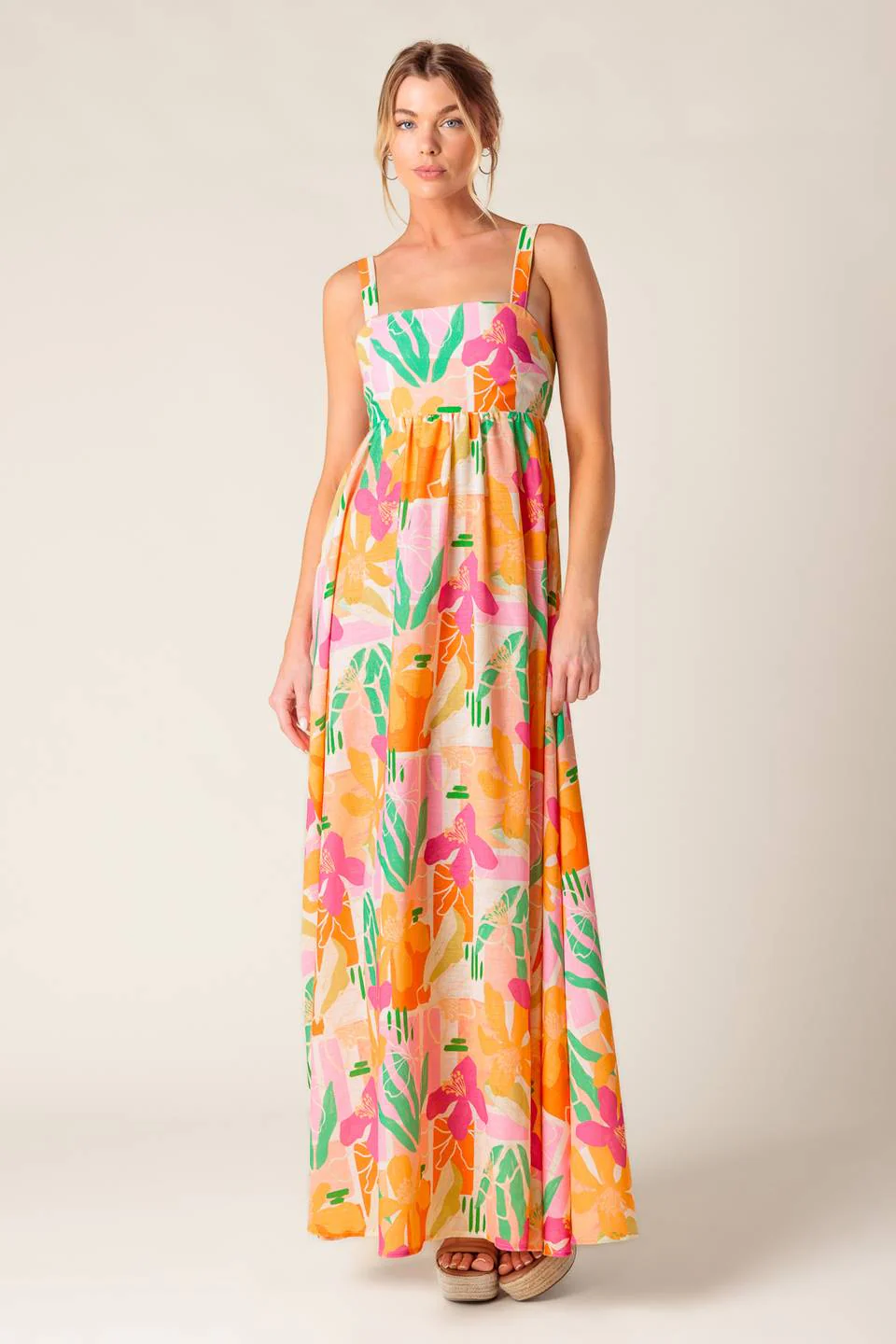 BON VOYAGE MAXI DRESS - PINK & ORANGE - Image 3