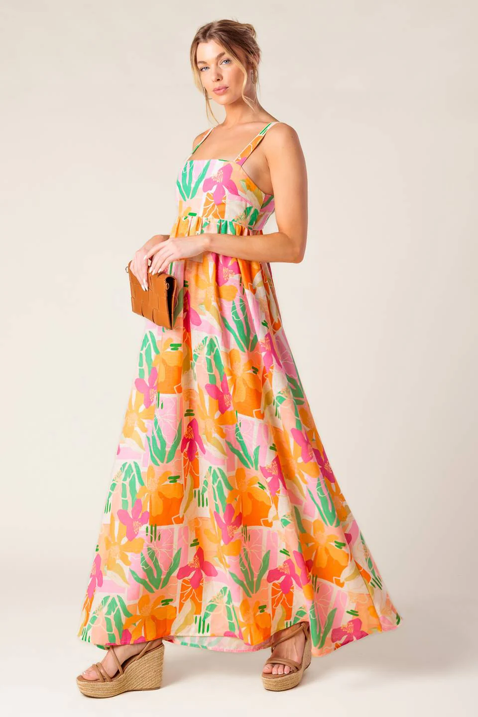 BON VOYAGE MAXI DRESS - PINK & ORANGE - Image 4