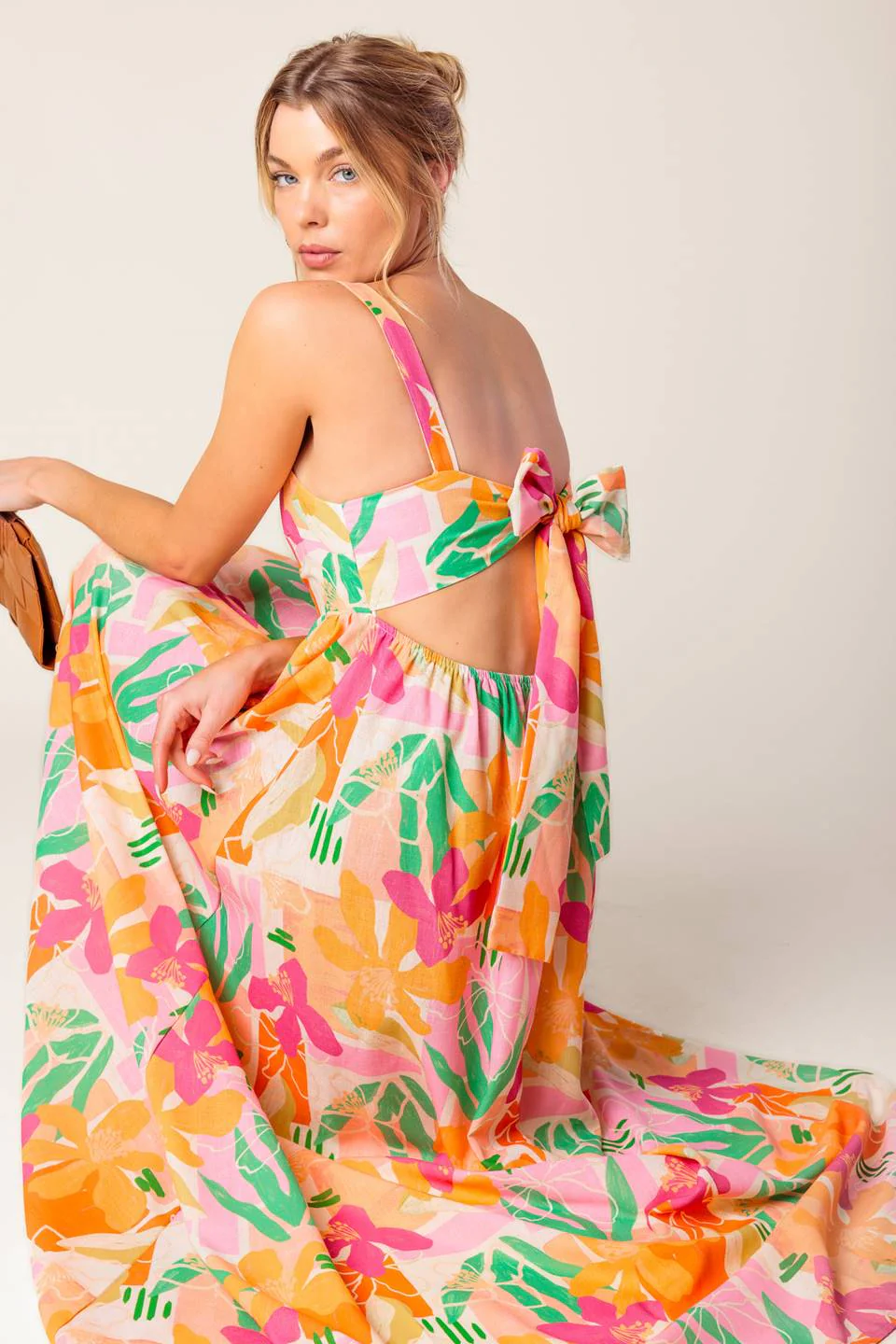 BON VOYAGE MAXI DRESS - PINK & ORANGE - Image 5