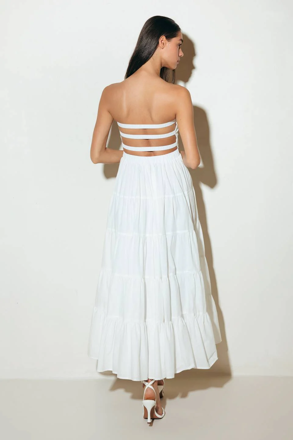 BREEZE OPEN BACK MIDI DRESS - WHITE - Image 2