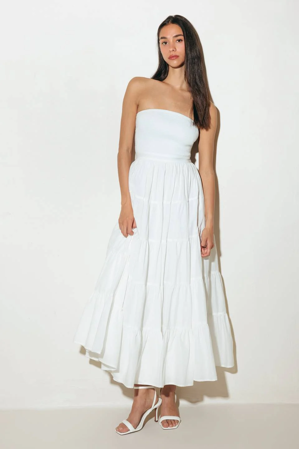 BREEZE OPEN BACK MIDI DRESS - WHITE - Image 4