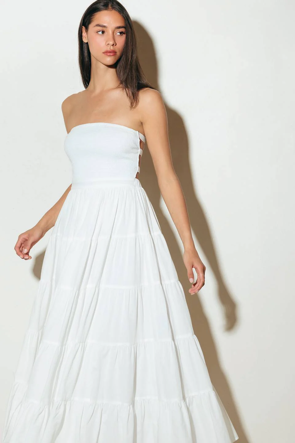 BREEZE OPEN BACK MIDI DRESS - WHITE - Image 5