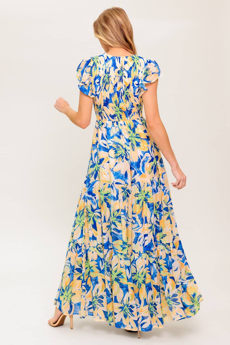 BRIDGEPORT MAXI DRESS - BLUE FLORAL SUMMER DRESS - Image 2