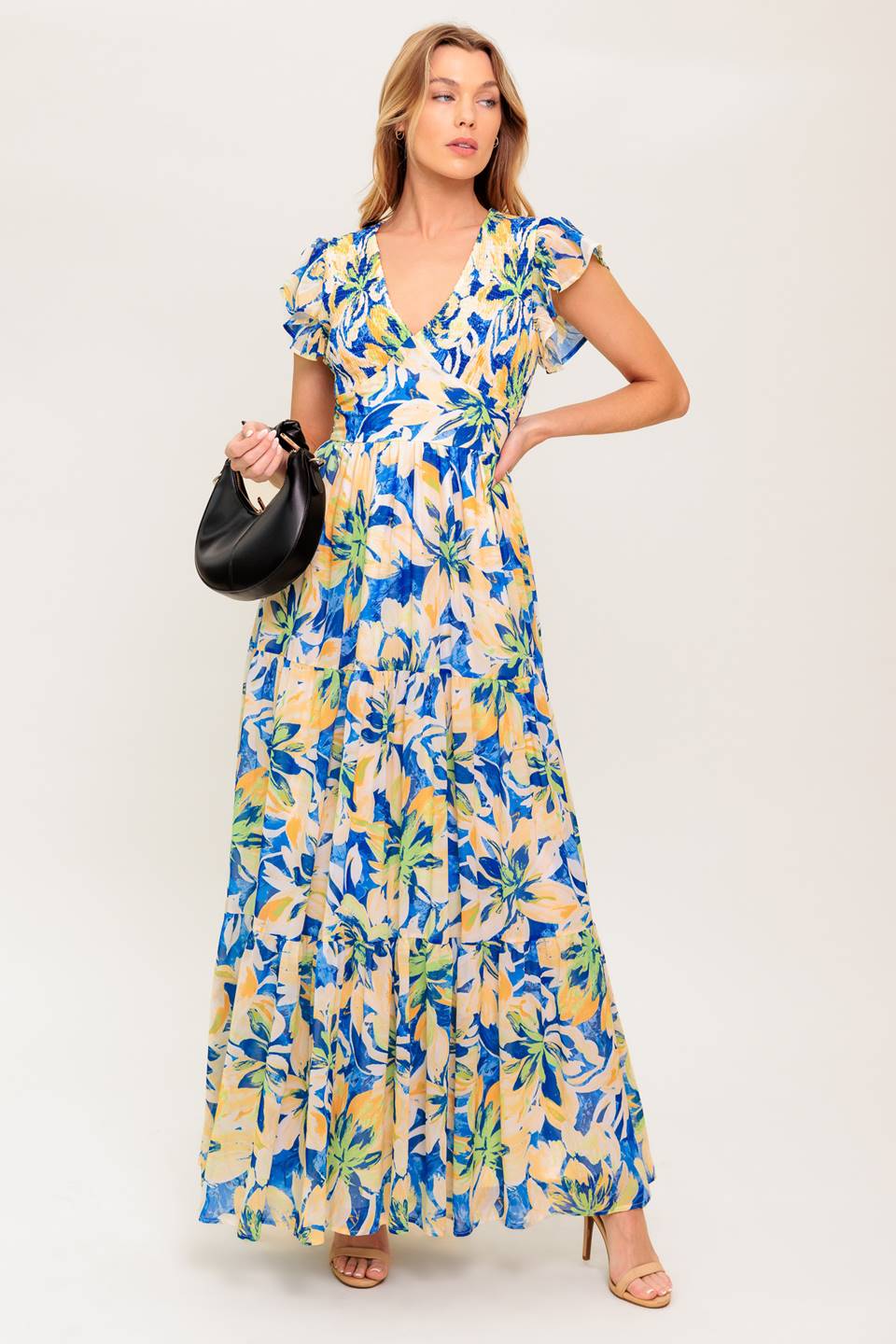 BRIDGEPORT MAXI DRESS - BLUE FLORAL SUMMER DRESS - Image 6