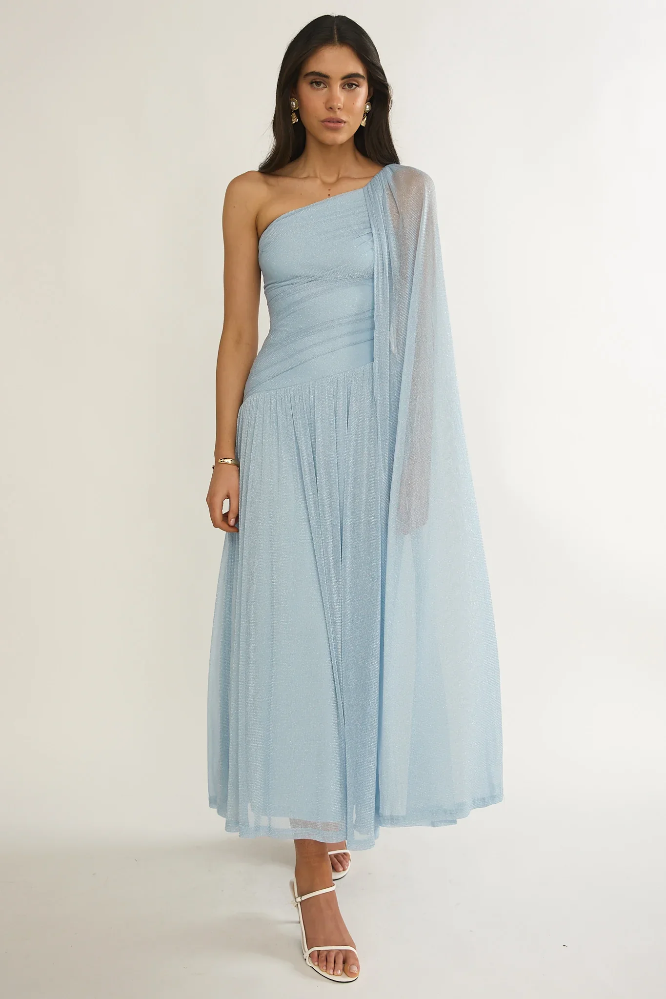 Bristol Shimmer Maxi Dress - Blue - Image 2