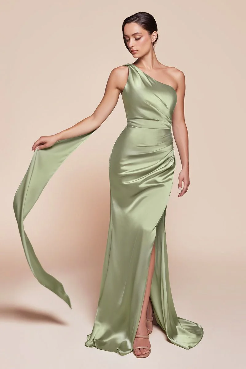 BRYCE GOWN - ONE SHOULDER LUXE SATIN DRESS - Image 2