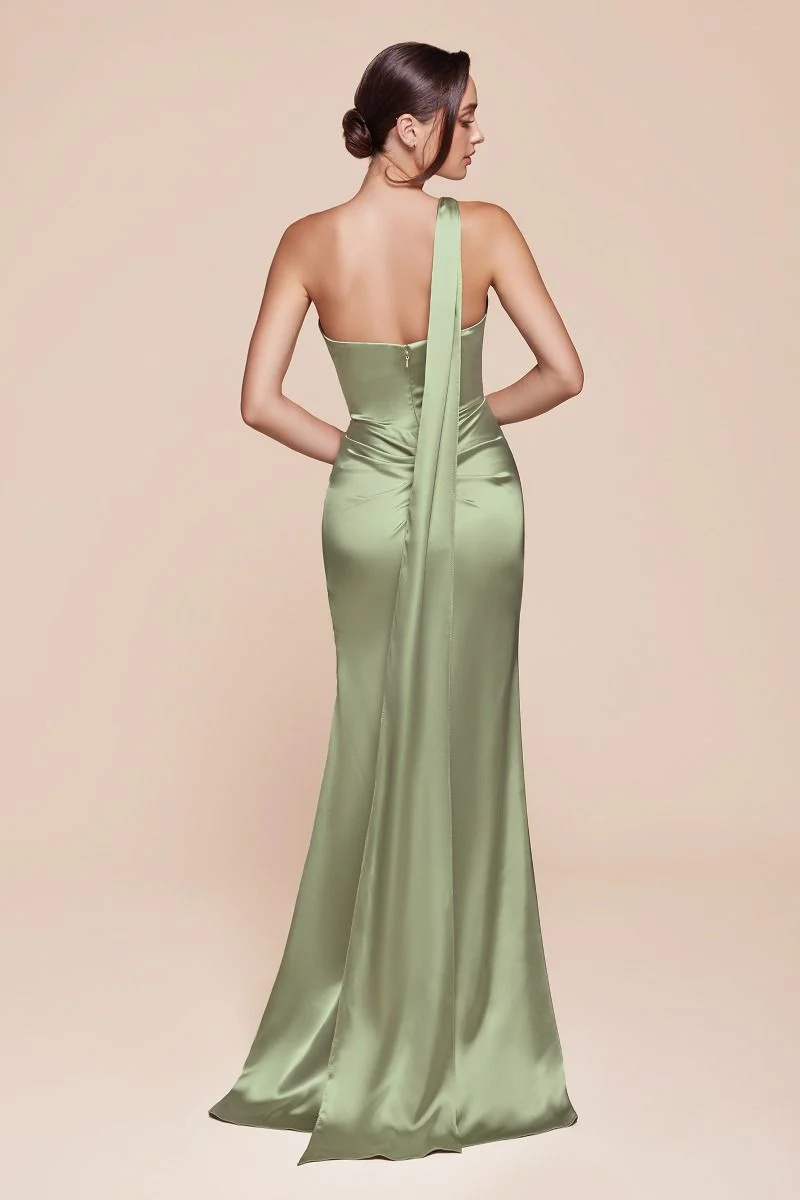 BRYCE GOWN - ONE SHOULDER LUXE SATIN DRESS - Image 3