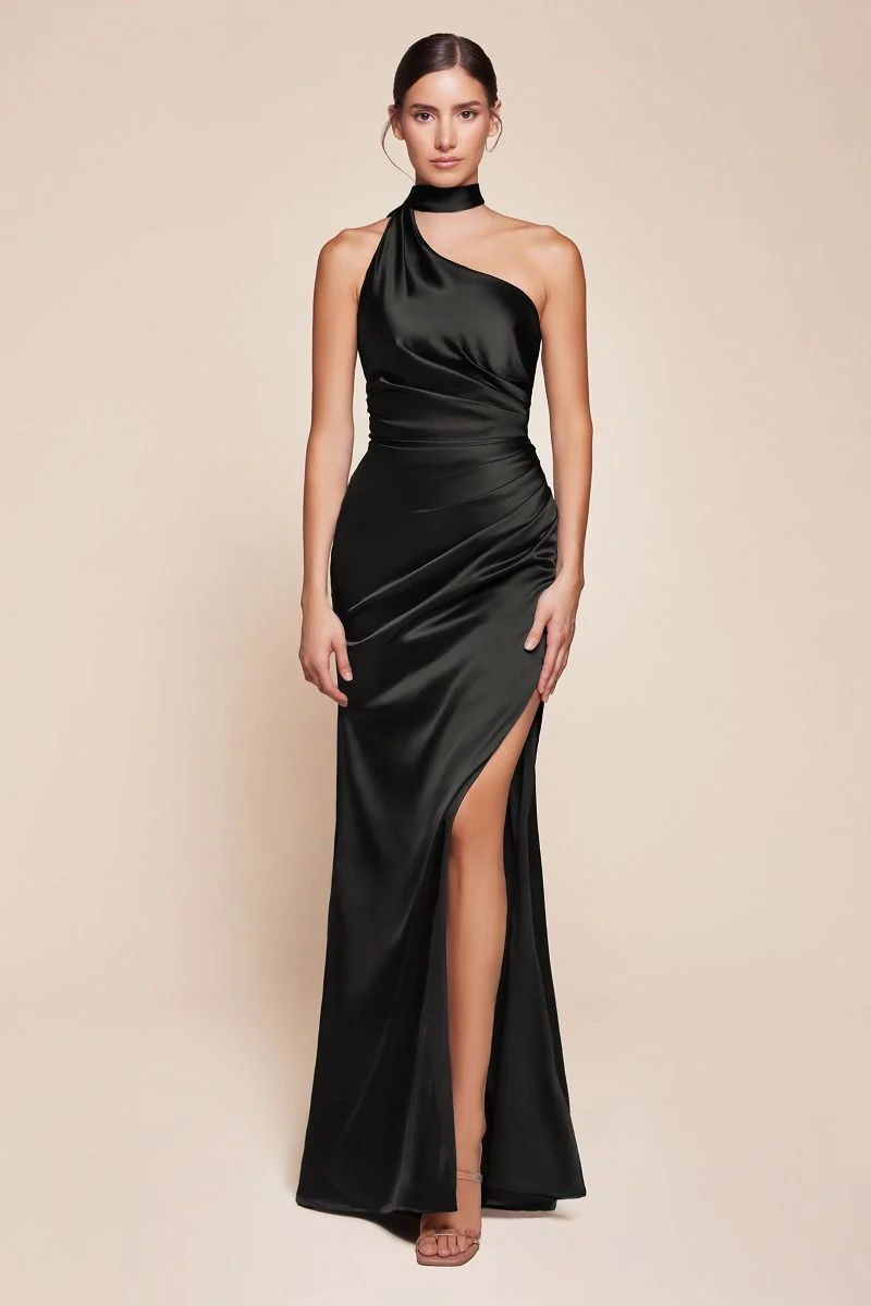 BRYCE GOWN - ONE SHOULDER LUXE SATIN DRESS - Image 4
