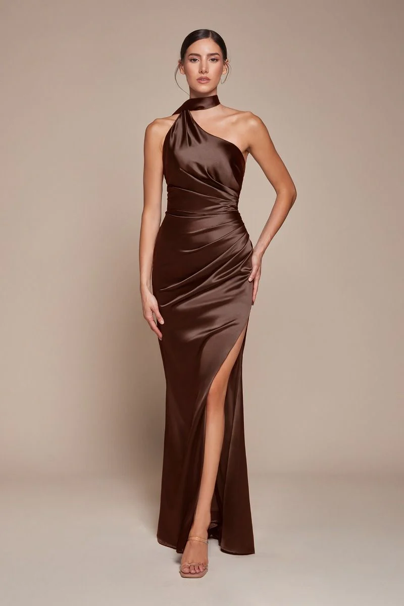 BRYCE GOWN - ONE SHOULDER LUXE SATIN DRESS - Image 6