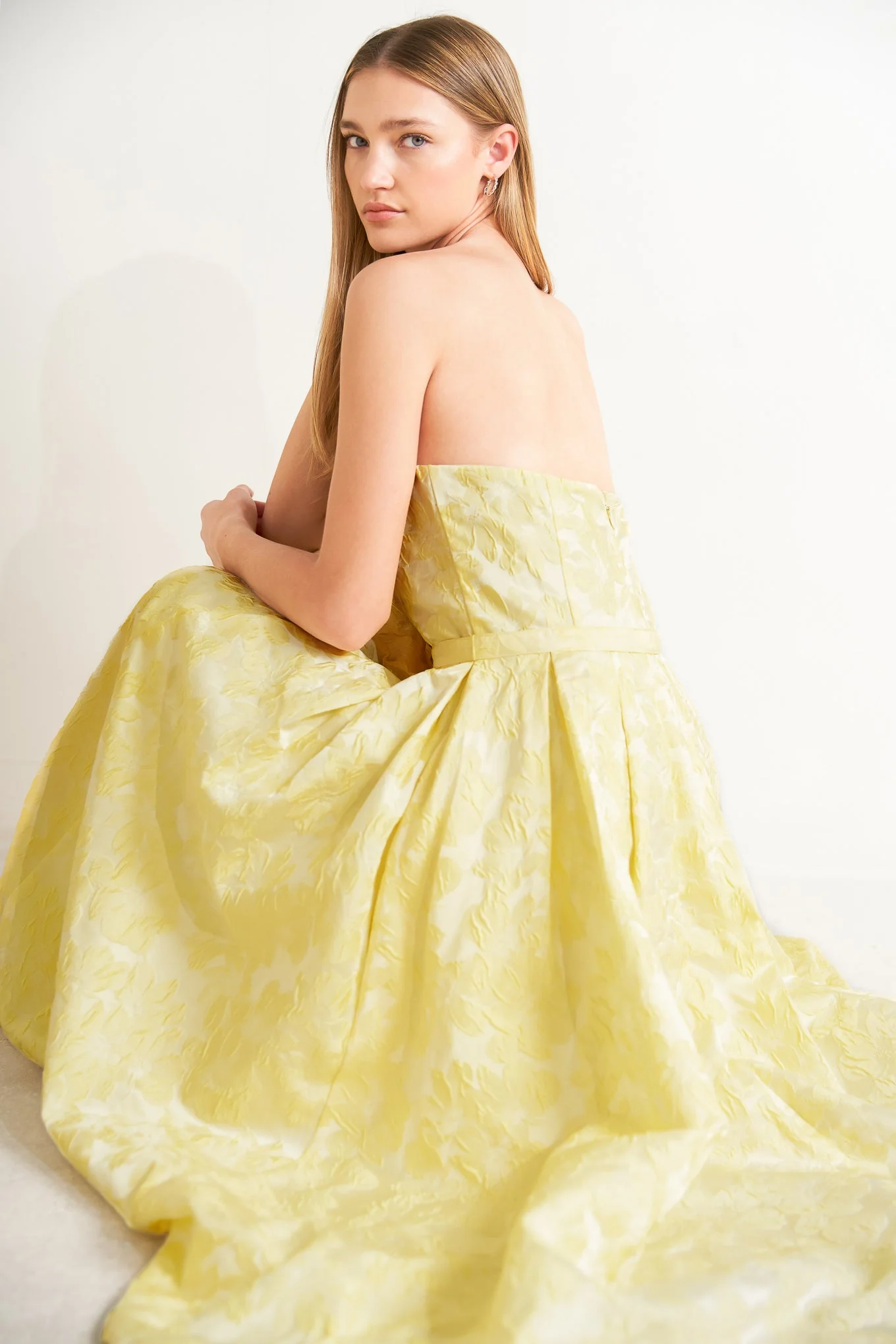 BUTTERCUP BLOOM LEMON YELLOW MIDI DRESS - Image 7