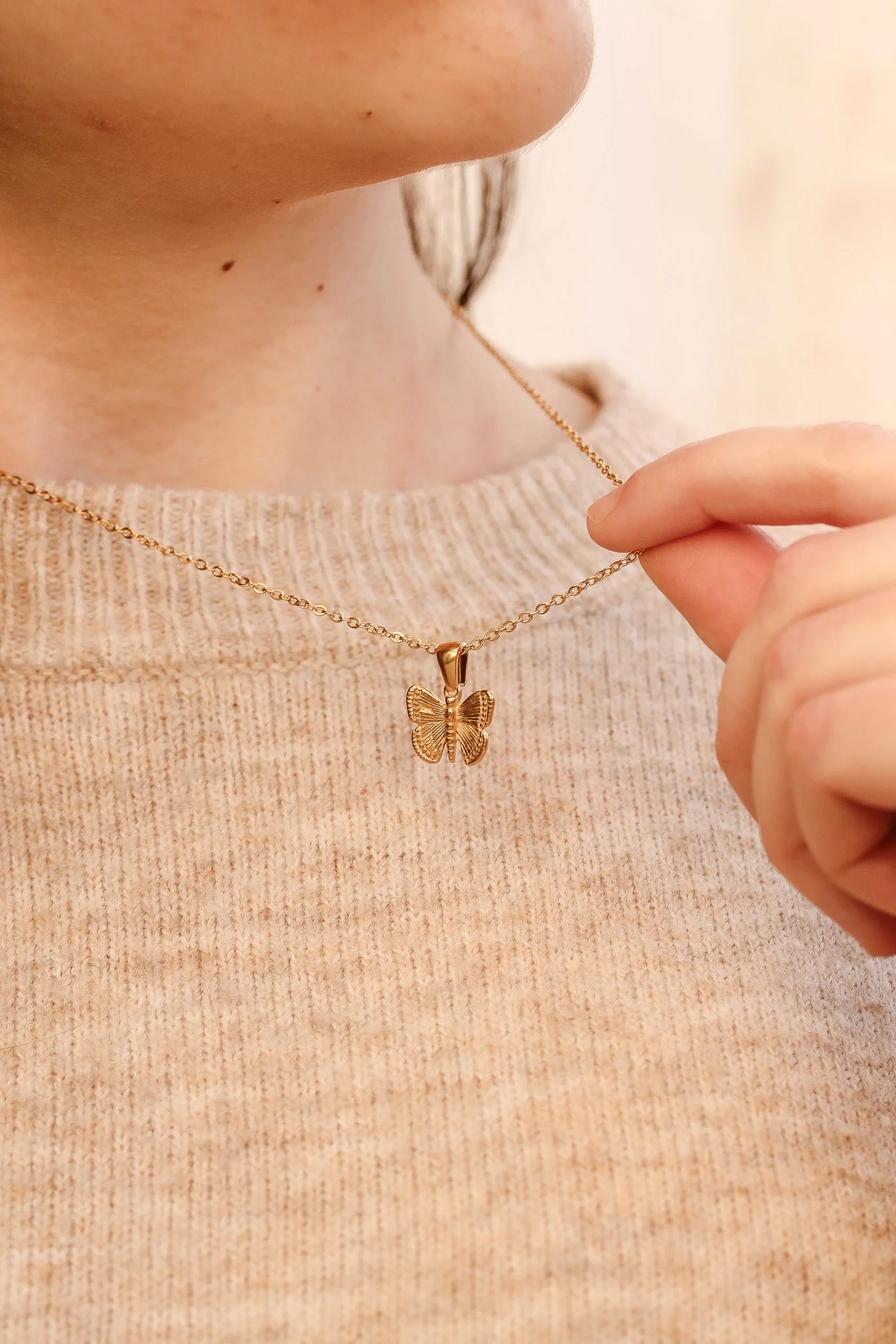 Butterfly Pendant Necklace - Image 3