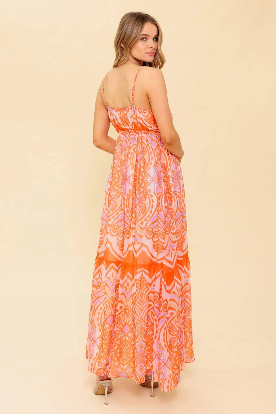 CABANA DAYDREAMS MAXI DRESS - CORAL - Image 2