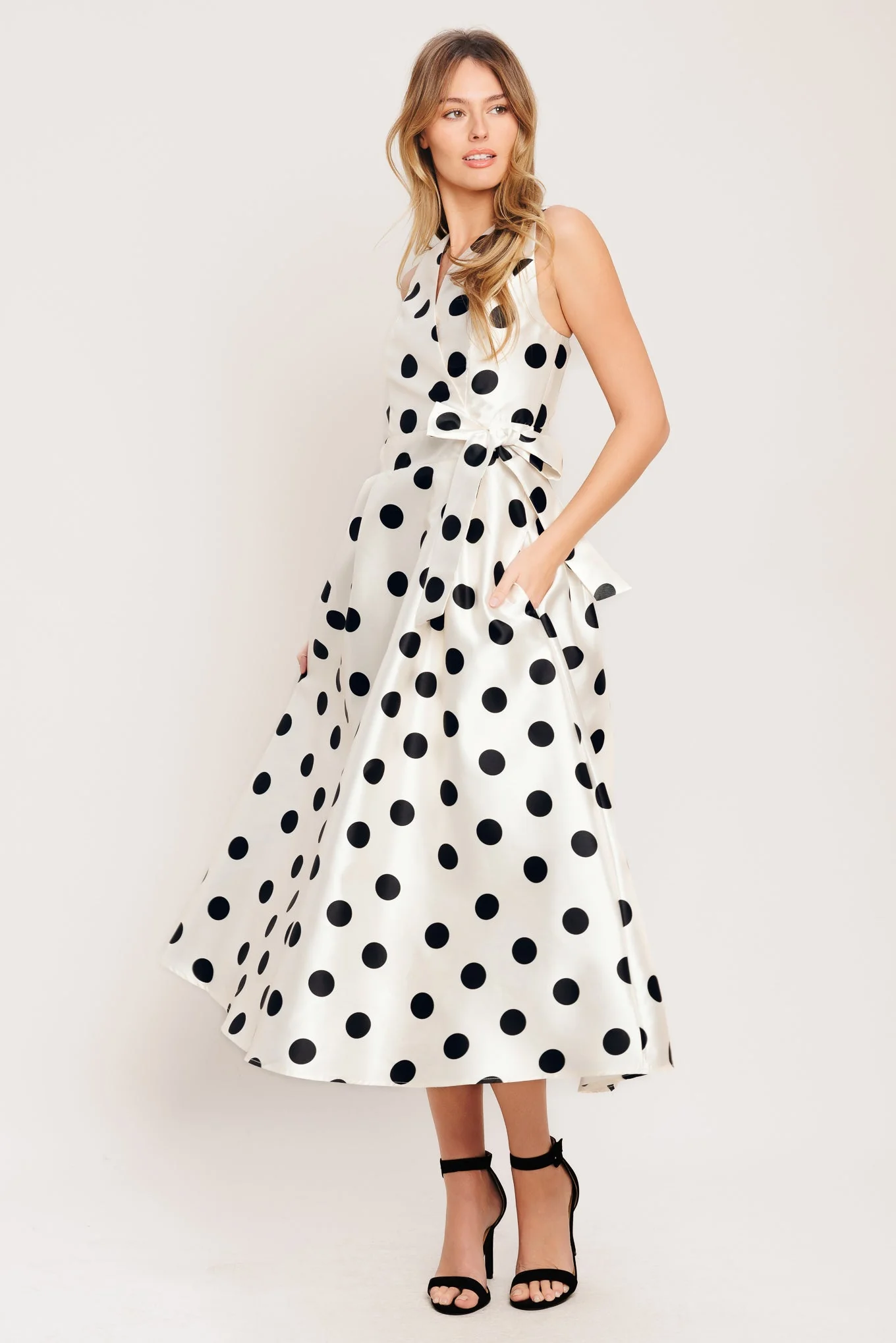 CAFÉ NOIR POLKA DOT MIDI DRESS - FINAL SALE - Image 3