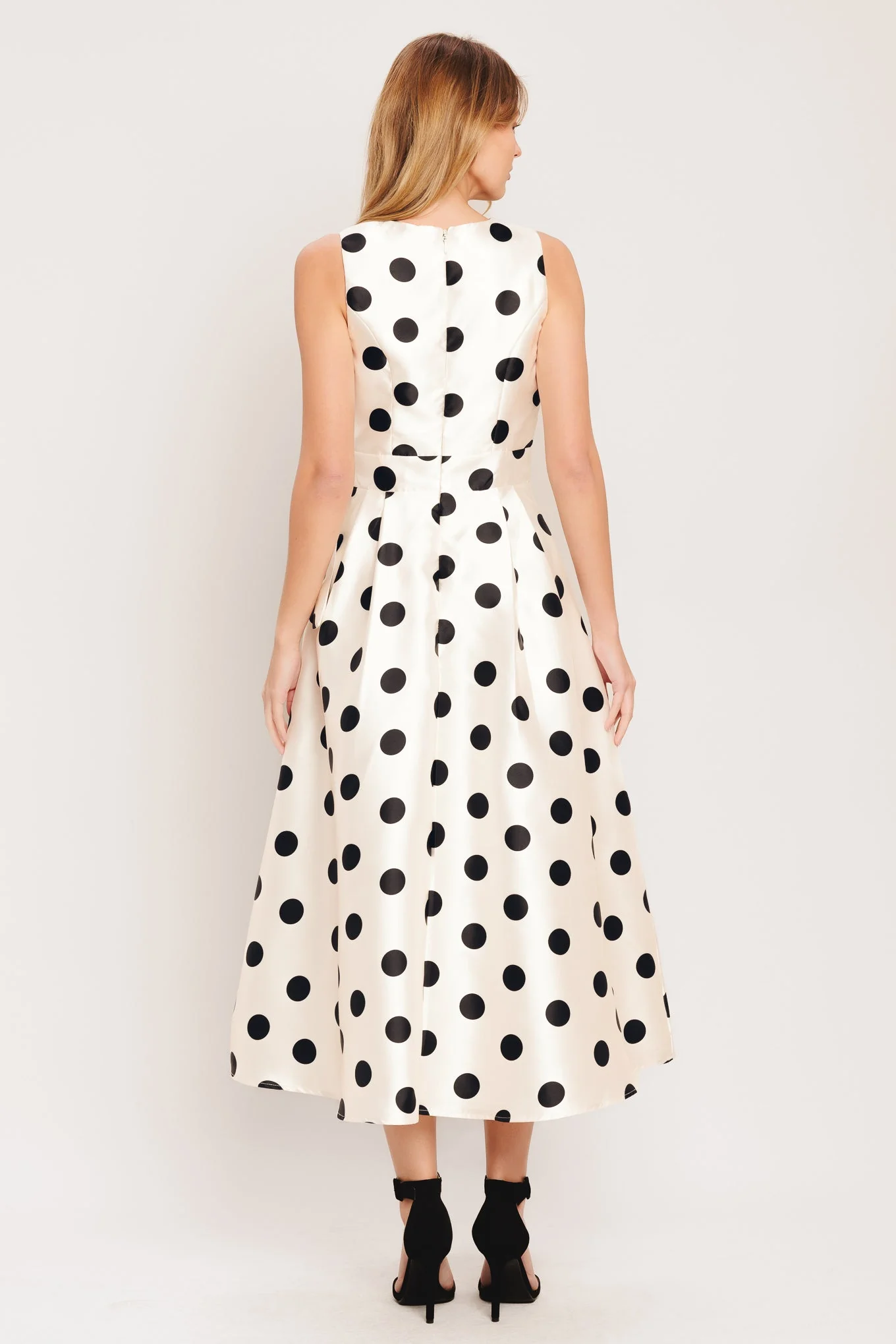 CAFÉ NOIR POLKA DOT MIDI DRESS - FINAL SALE - Image 4