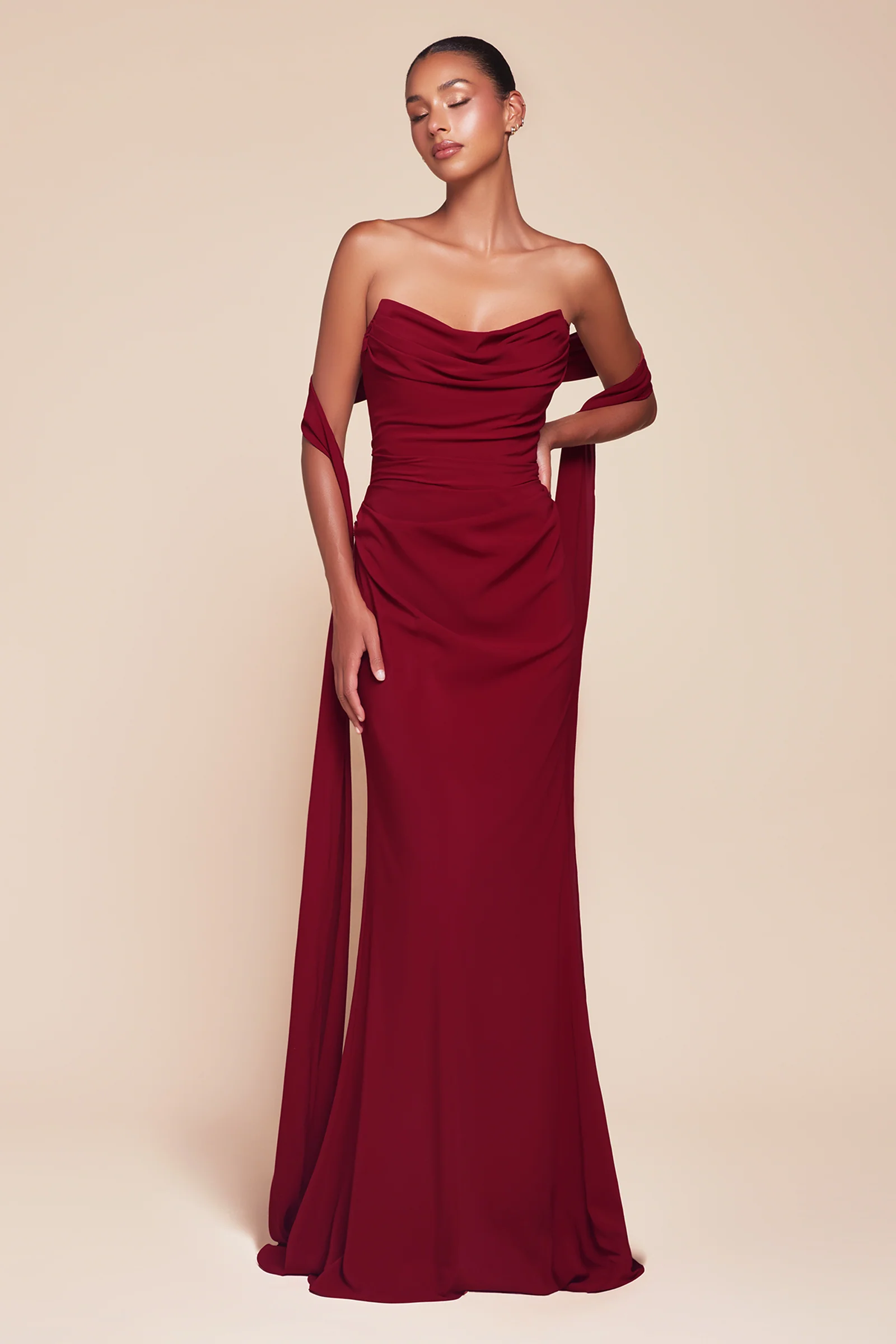 Caitlin Gown - Convertible Tie Chiffon Dress - Image 10
