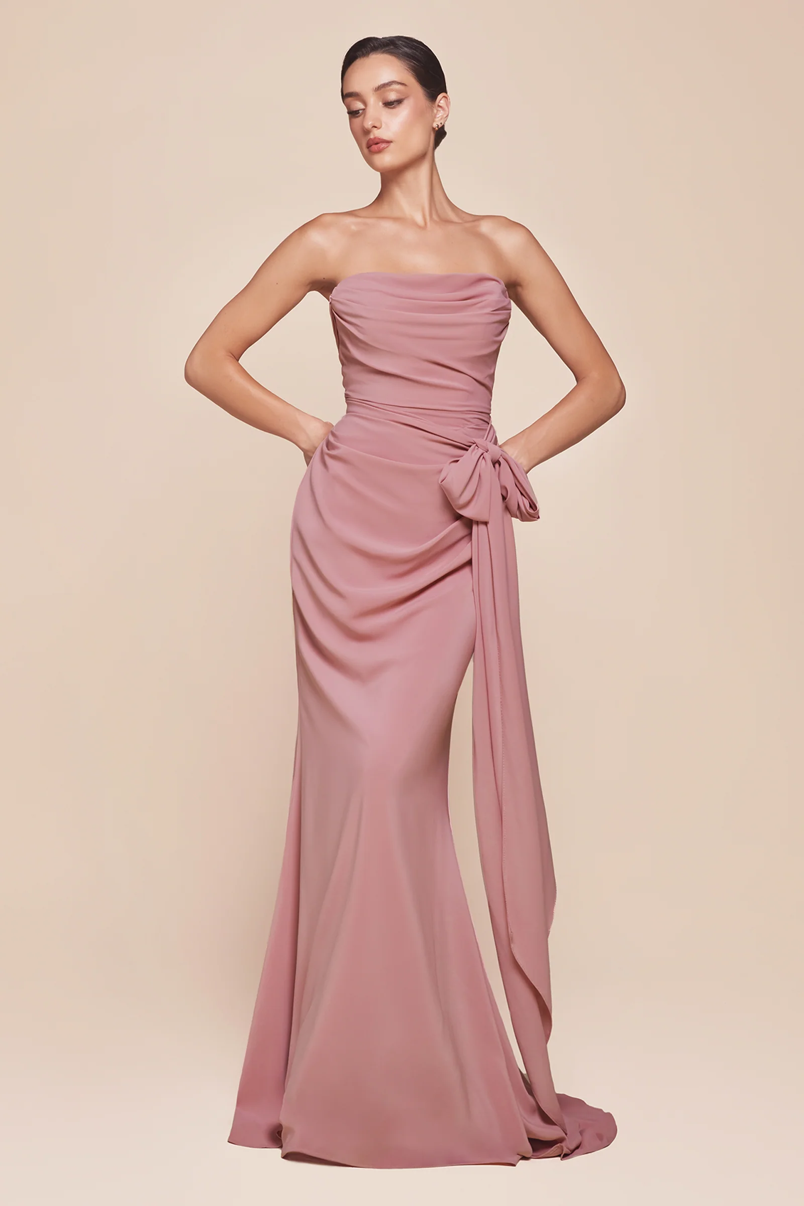 Caitlin Gown - Convertible Tie Chiffon Dress - Image 6