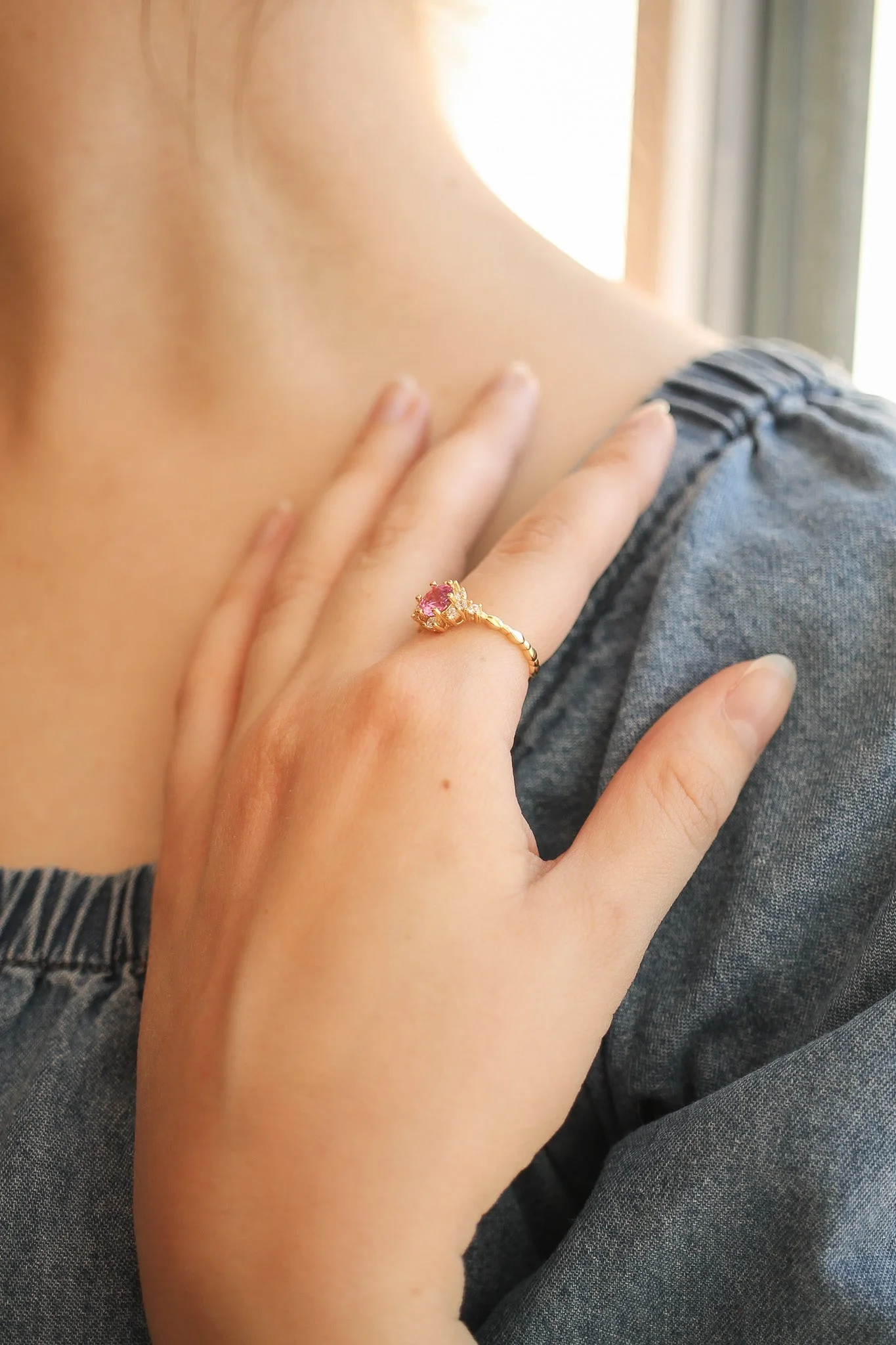 Calliope Ring in Pink Sapphire - Image 6