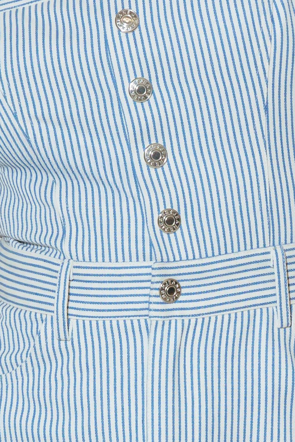 CAREFREE DAYS - BLUE PINSTRIPE MIDI DRESS - Image 6