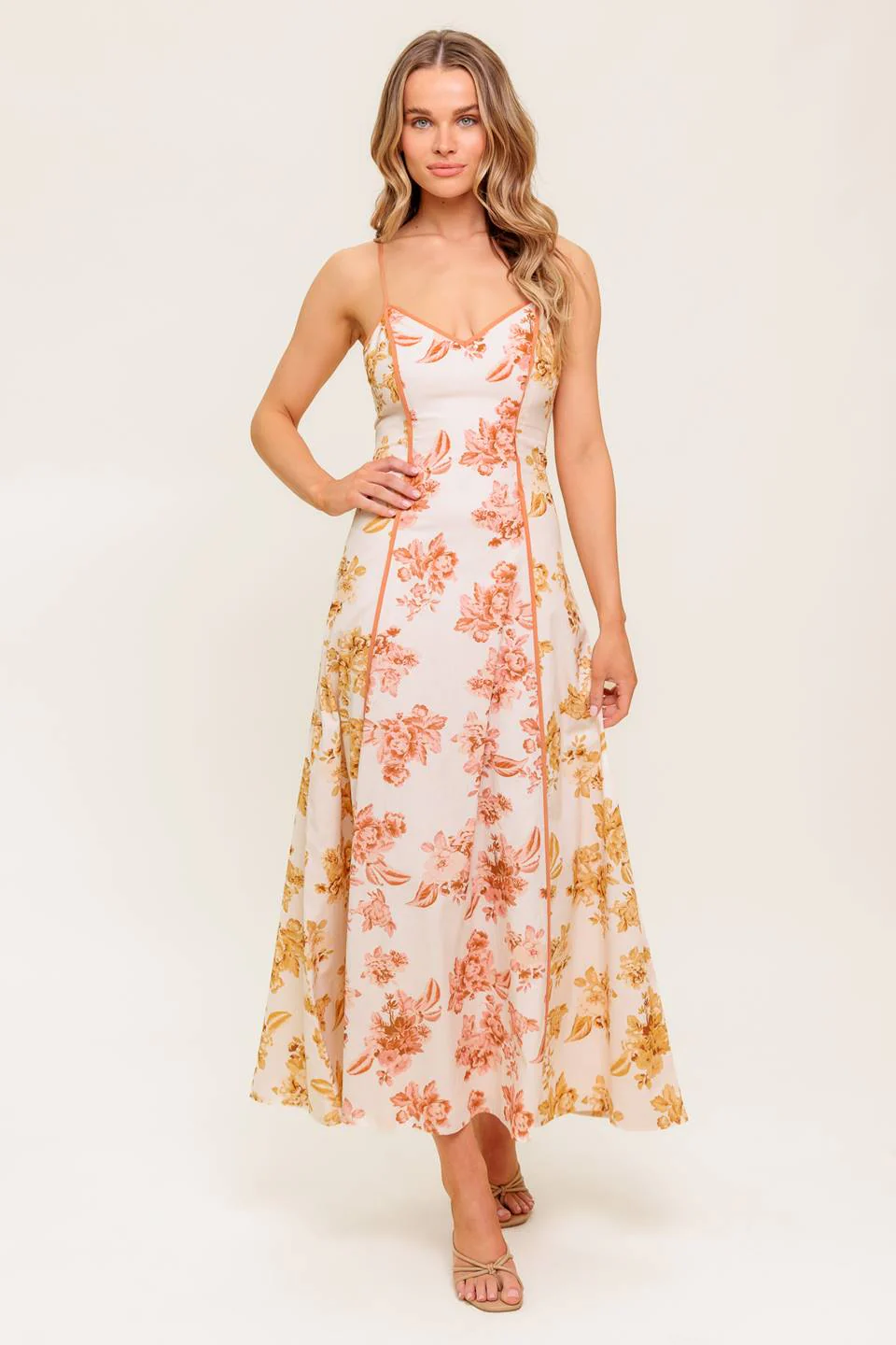 CARLYN MIDI DRESS - MUSTARD FLORAL - Image 4
