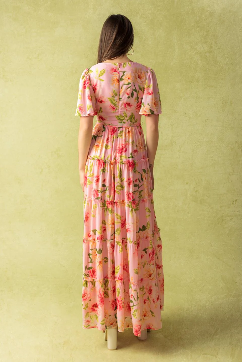 CARRIAGE RIDE ROMANCE - PINK FLORAL MAXI DRESS - Image 2