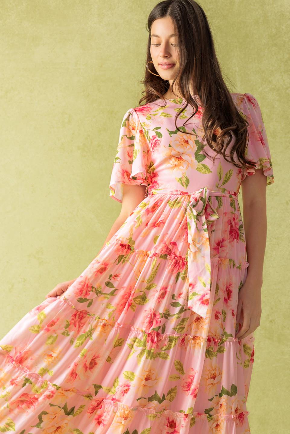 CARRIAGE RIDE ROMANCE - PINK FLORAL MAXI DRESS - Image 3