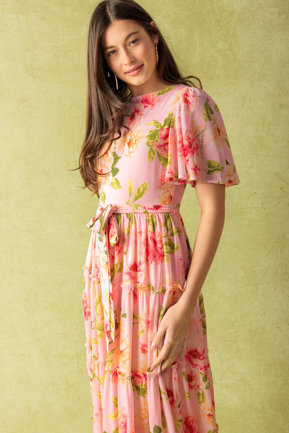 CARRIAGE RIDE ROMANCE - PINK FLORAL MAXI DRESS - Image 6
