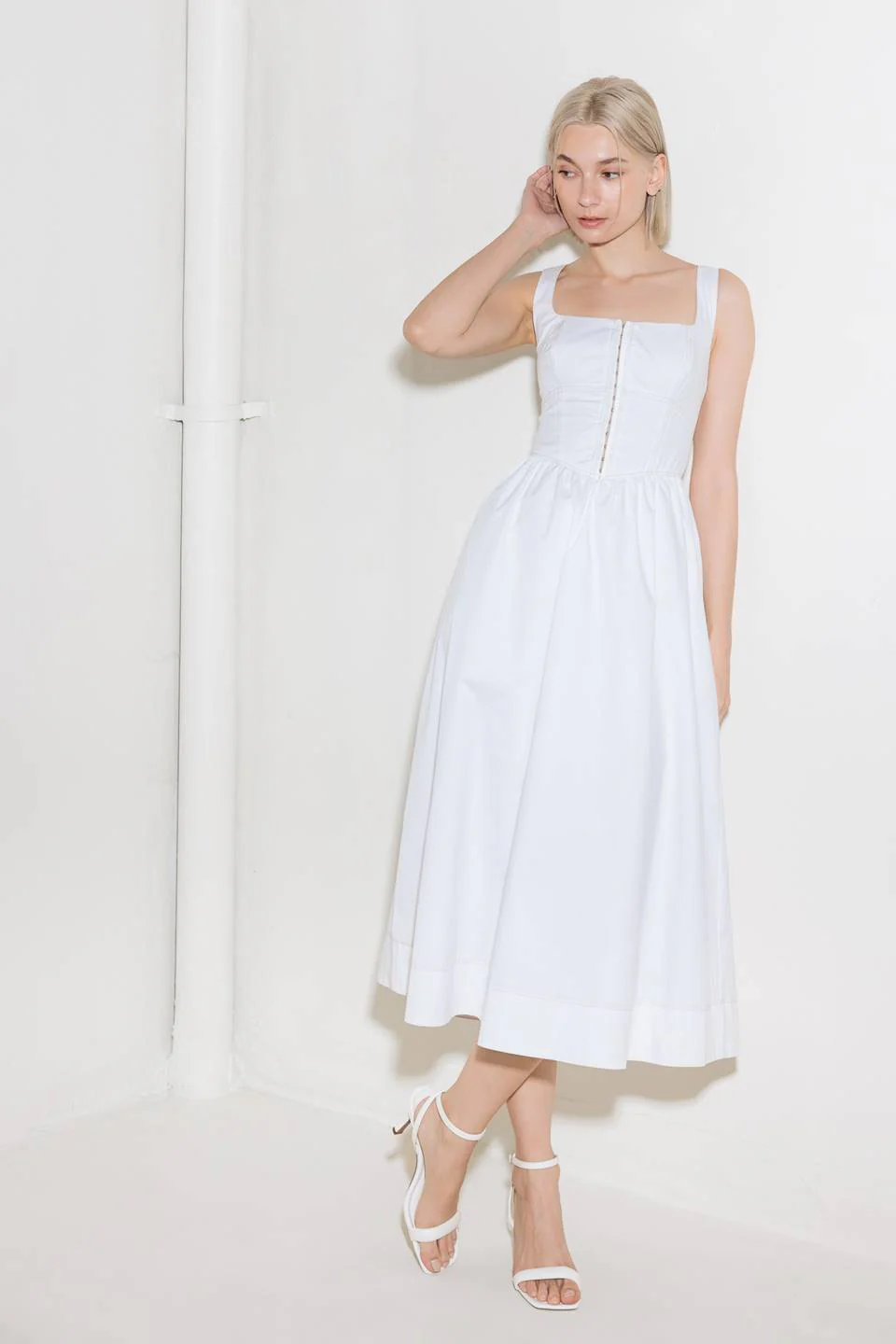 CATCH THE SUN WHITE MIDI DRESS - Image 3