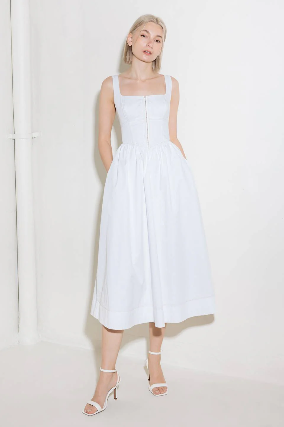 CATCH THE SUN WHITE MIDI DRESS - Image 5