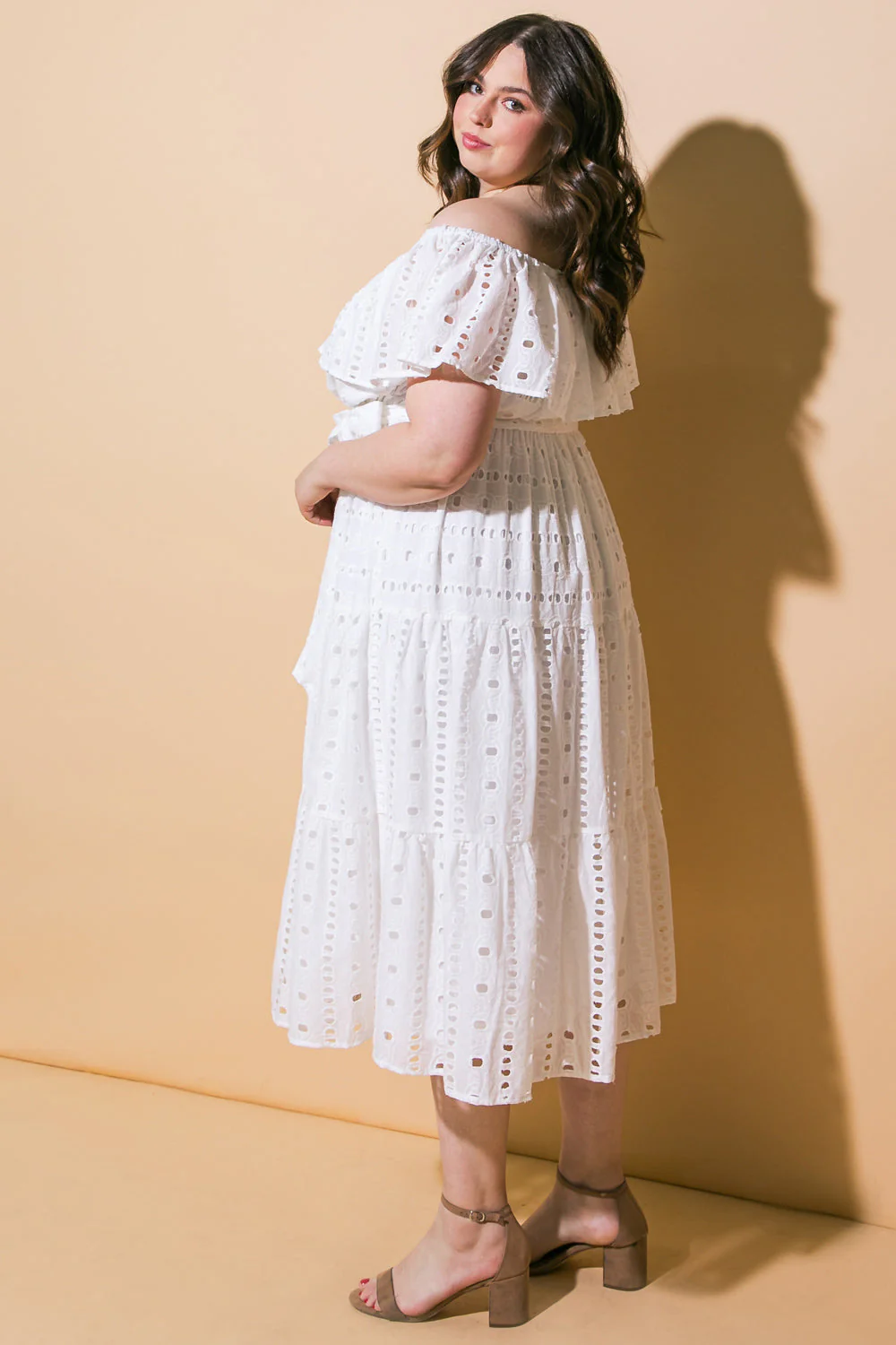 CATCHING MY BREATH EYELET MIDI DRESS - Image 15