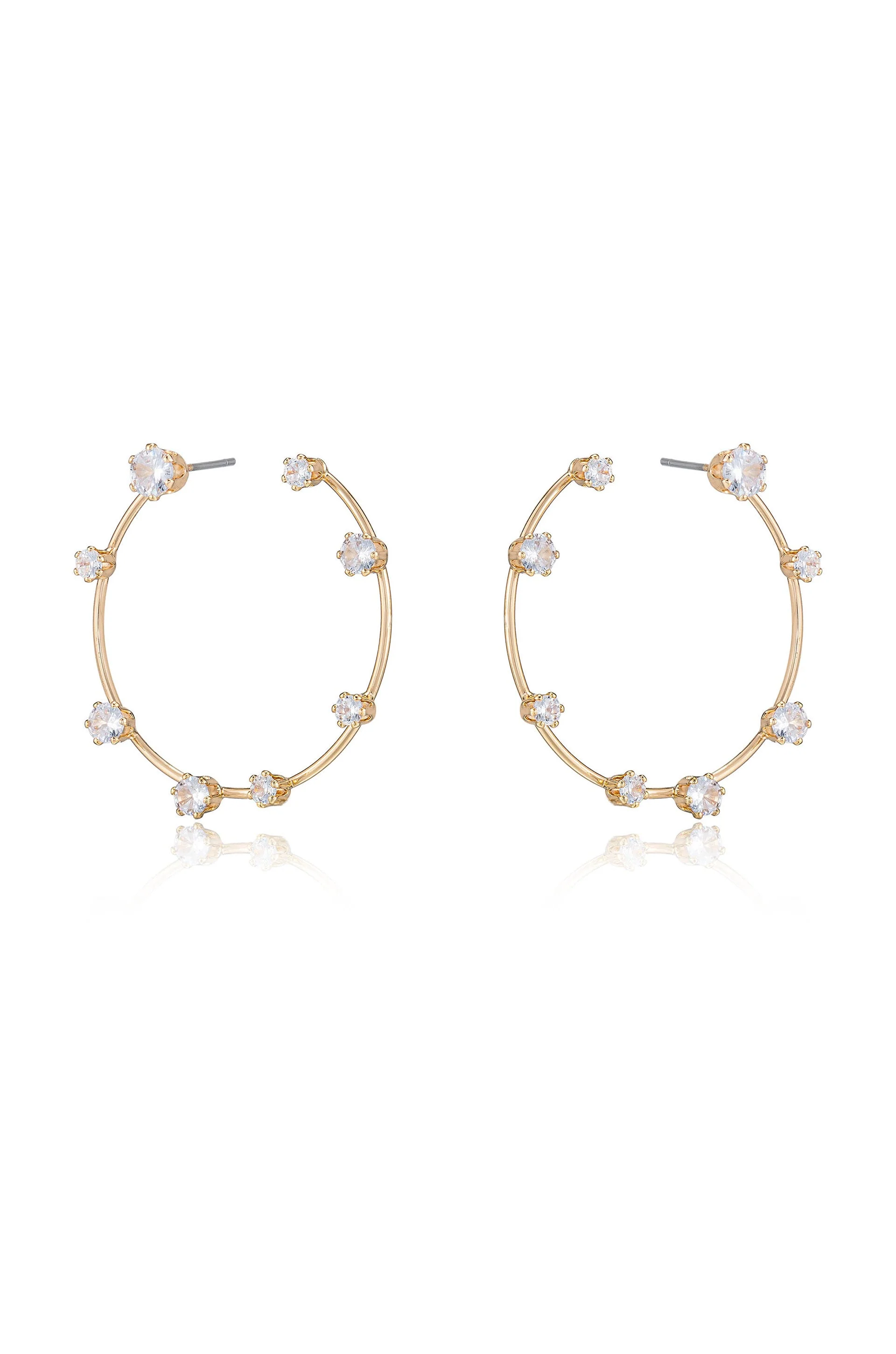 Celestial Large Wire & Crystal Ring Earrings - Image 3