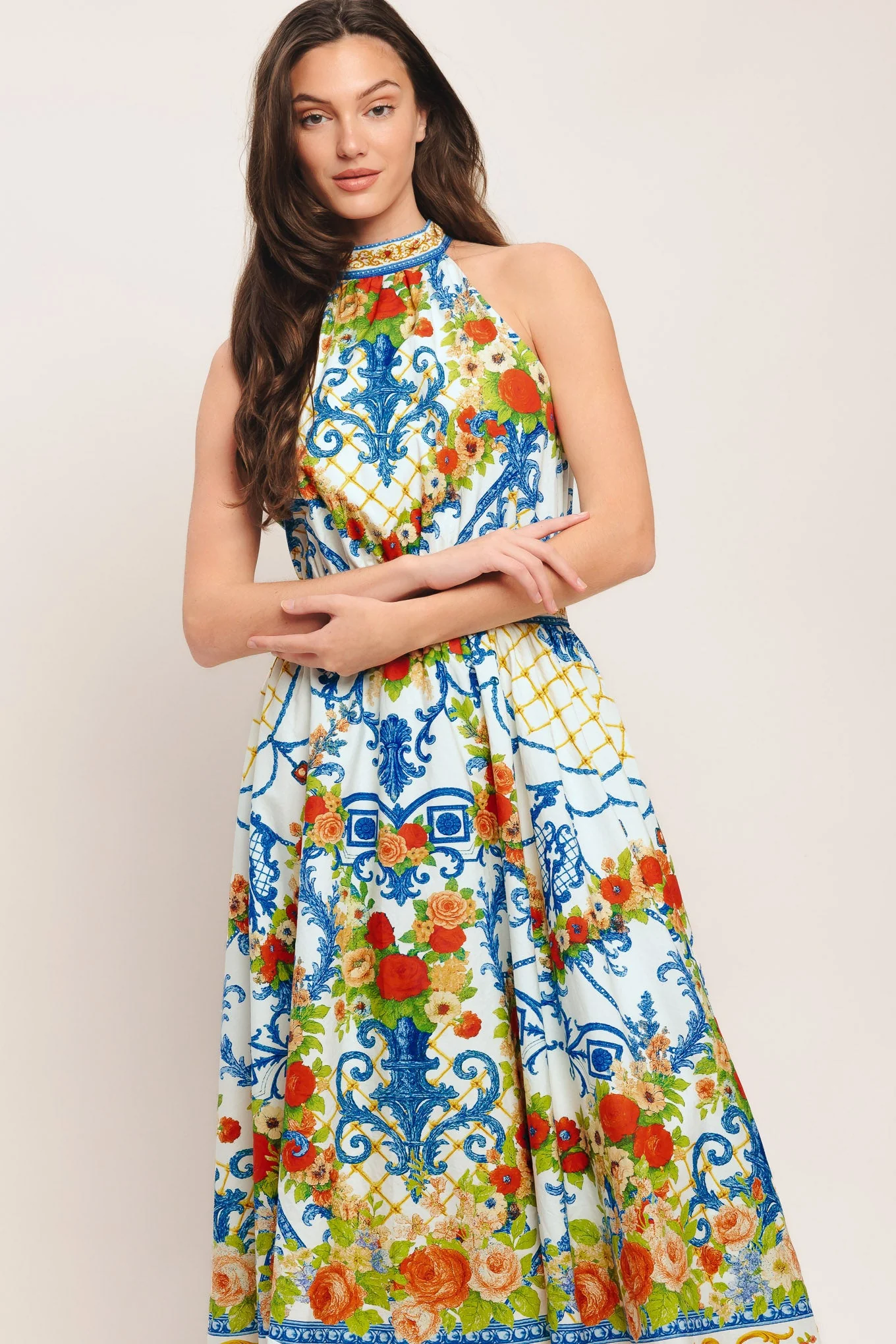 CERAMIC FLORA PRINTED MIDI DRESS - Image 4