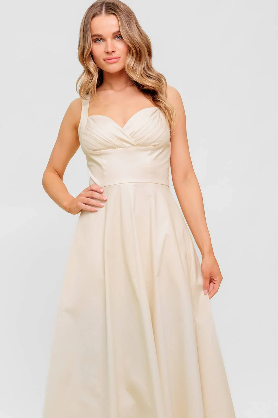CHANTILLY CHARM SHIRRED MIDI DRESS - Image 5
