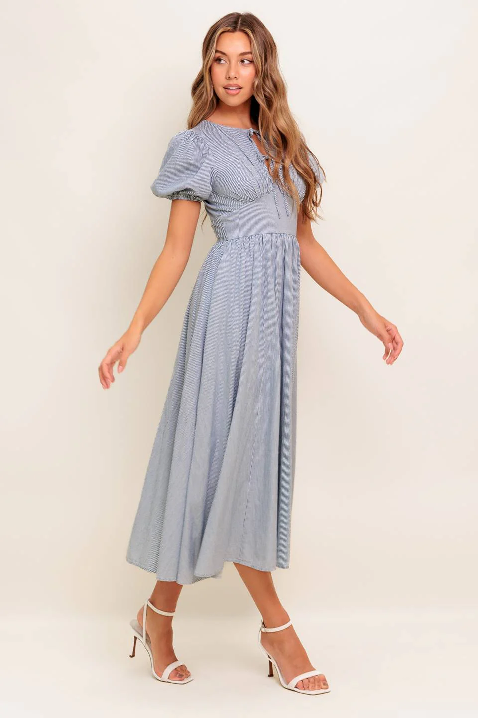 CHERIE MIDI DRESS - BLUE - FINAL SALE