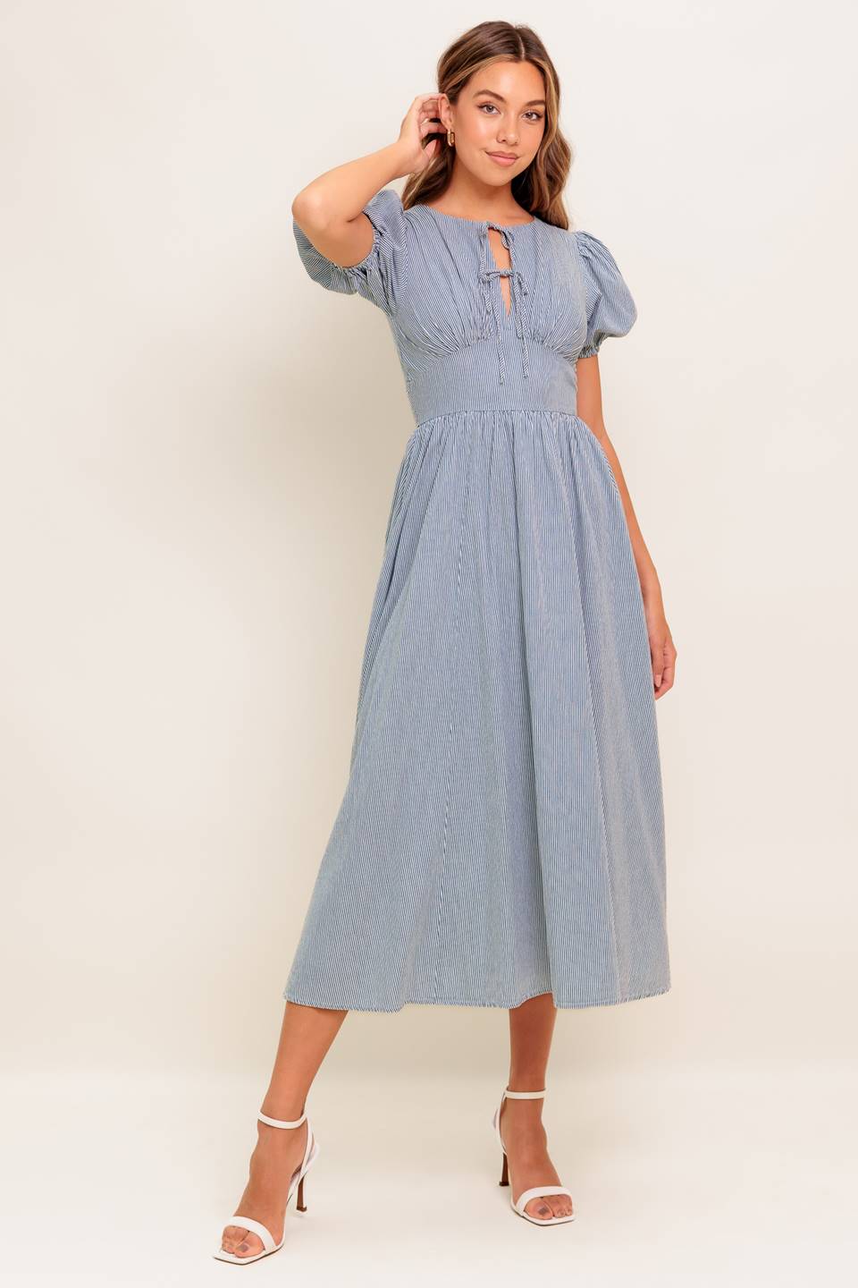CHERIE MIDI DRESS - BLUE - FINAL SALE - Image 6