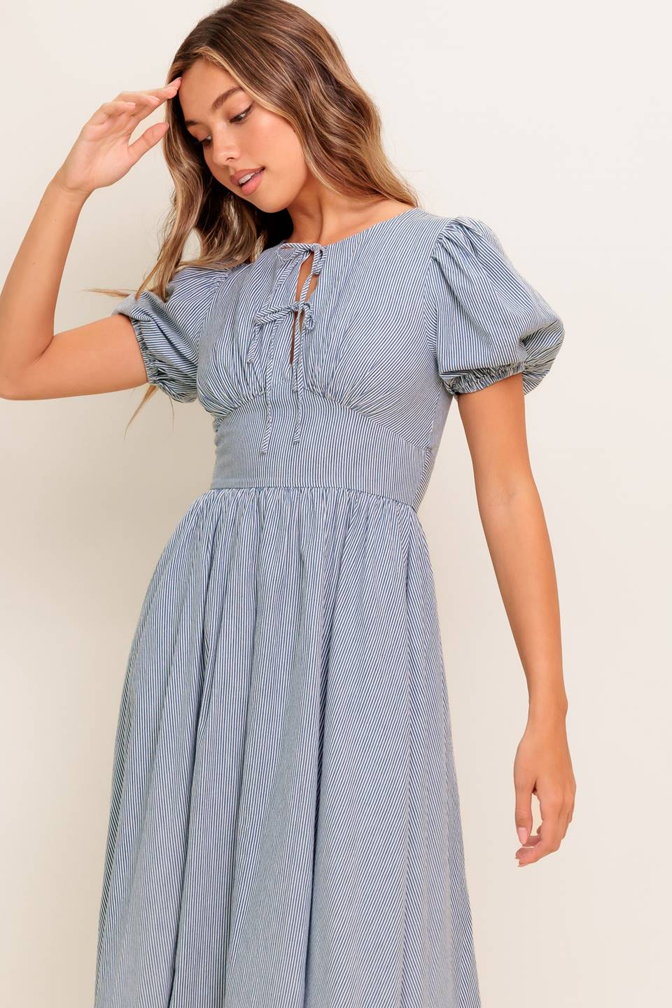 CHERIE MIDI DRESS - BLUE - FINAL SALE - Image 7