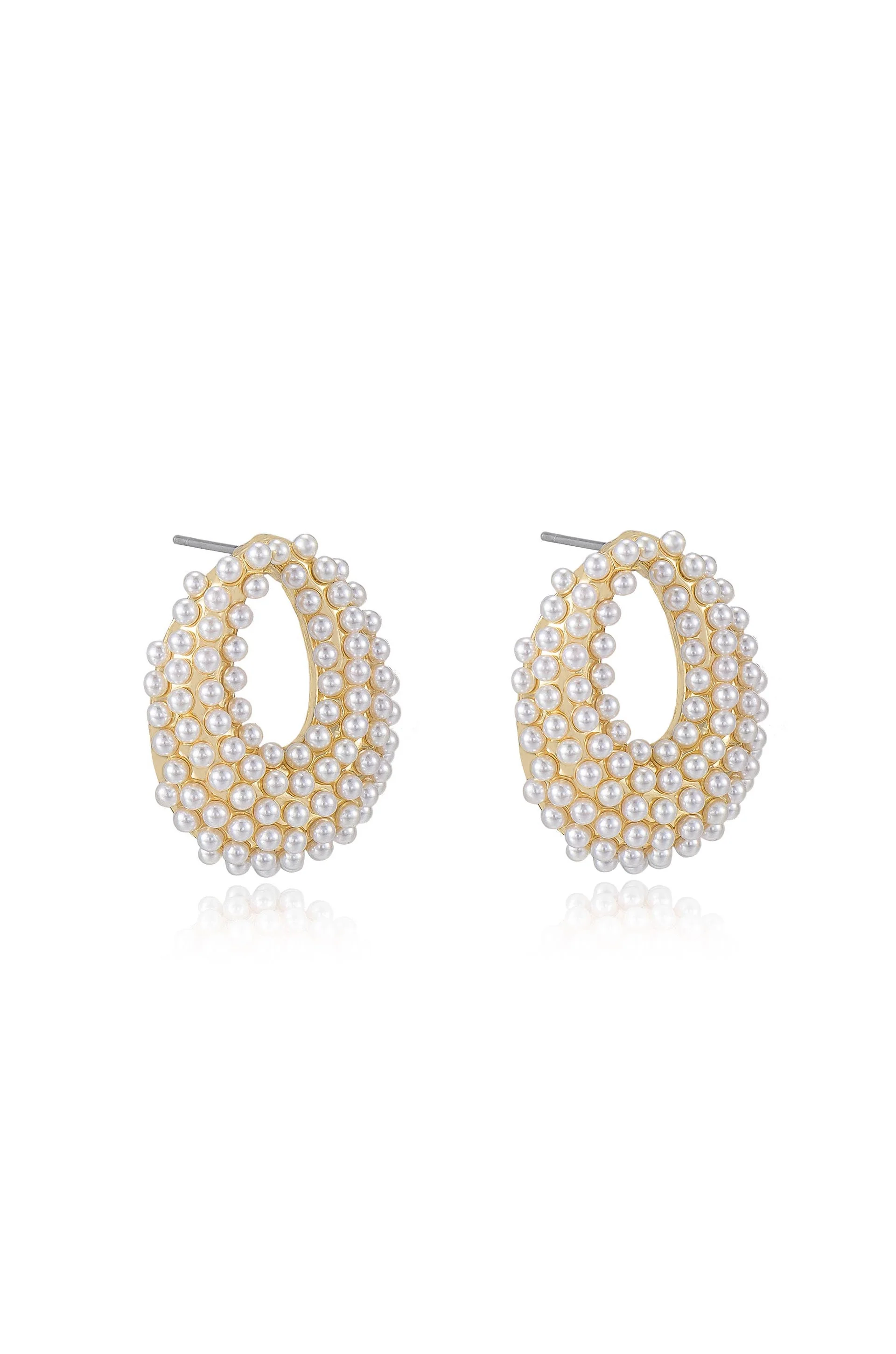 Classic Pearl Cluster Stud Earrings - Image 3