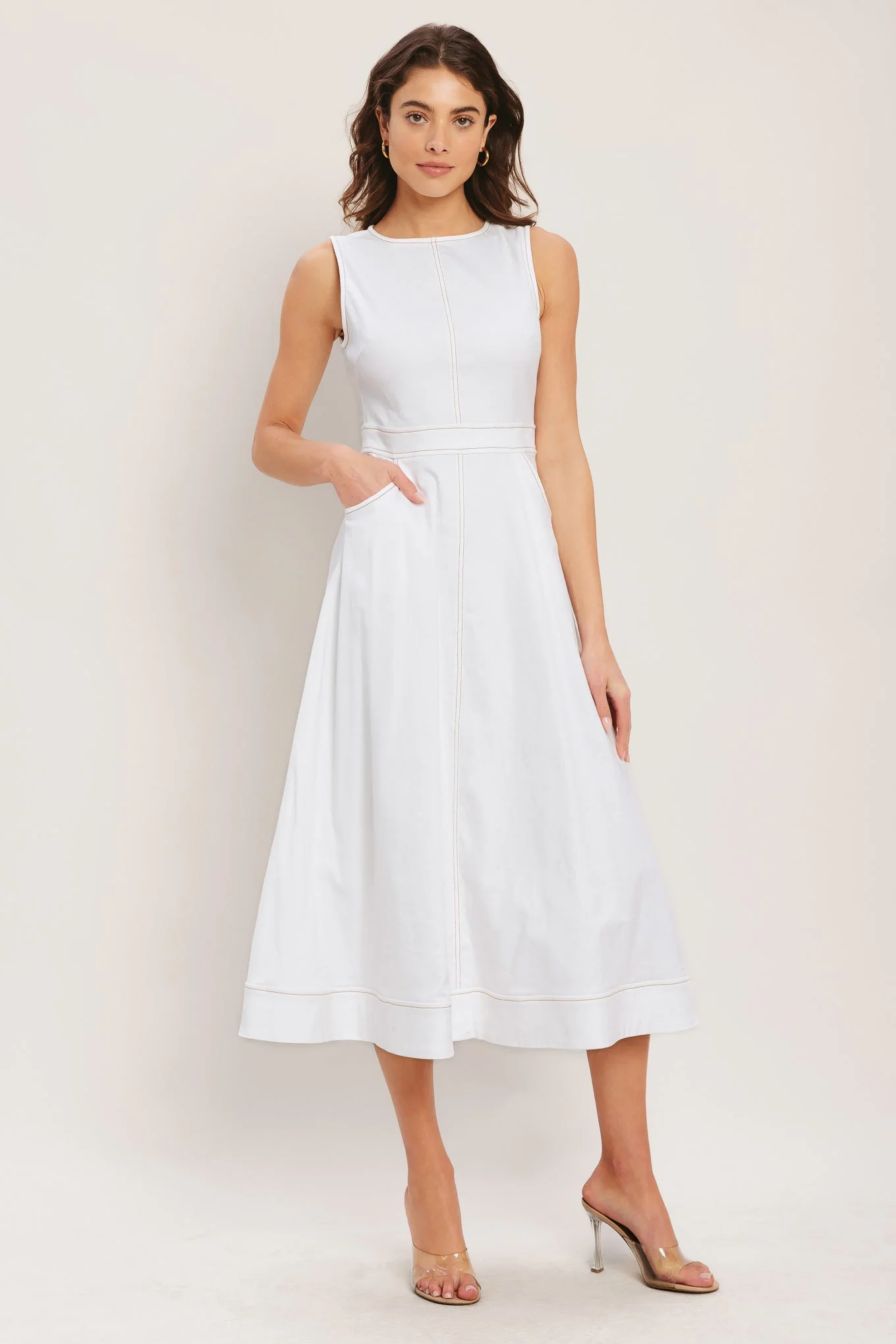 CLOUDLIGHT SUMMER WHITE MIDI DRESS - Image 3