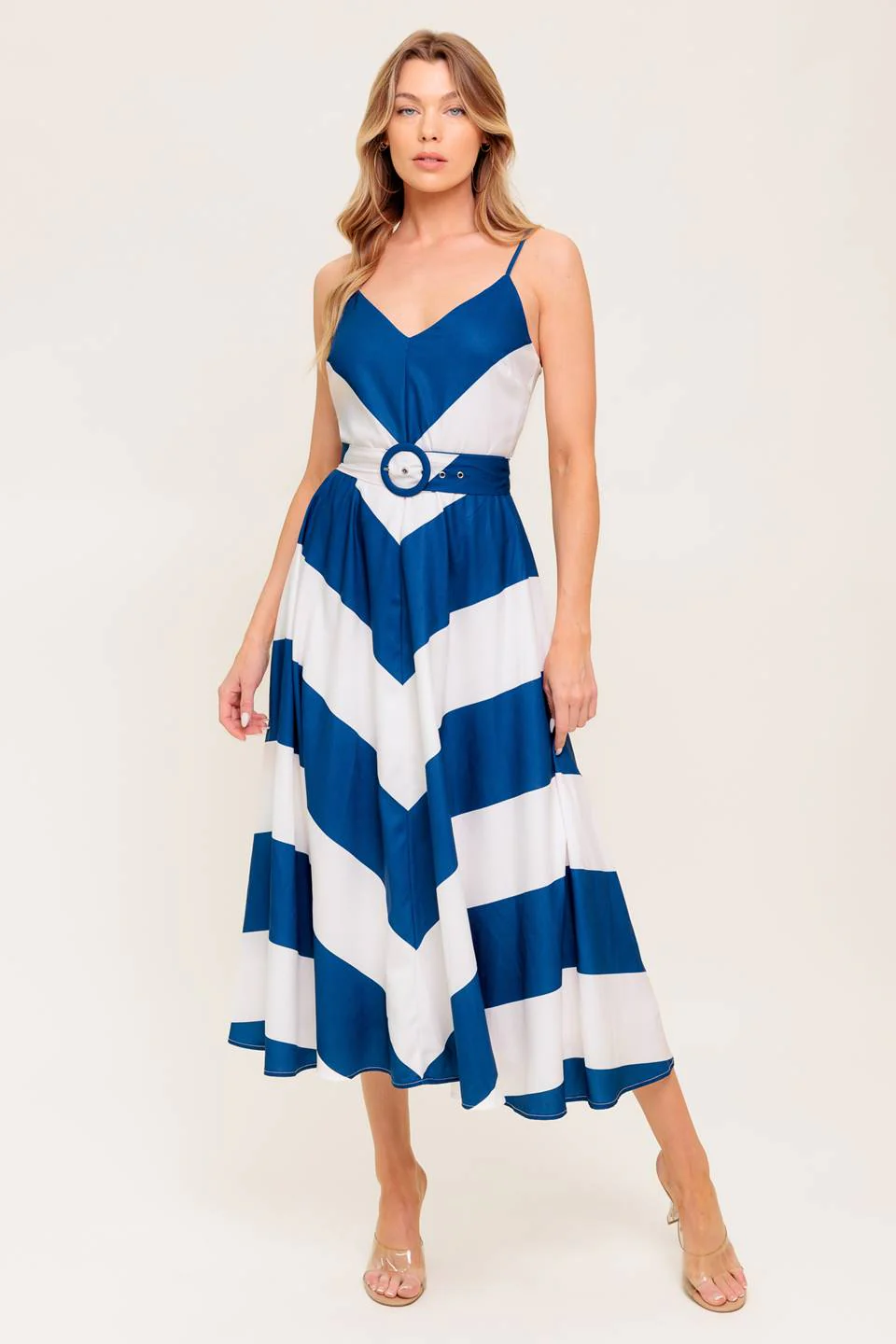 COASTAL CHARM MIDI DRESS - NAVY & WHITE - Image 6