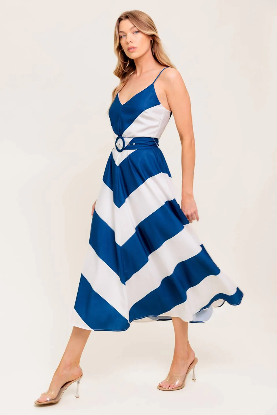 COASTAL CHARM MIDI DRESS - NAVY & WHITE - Image 7