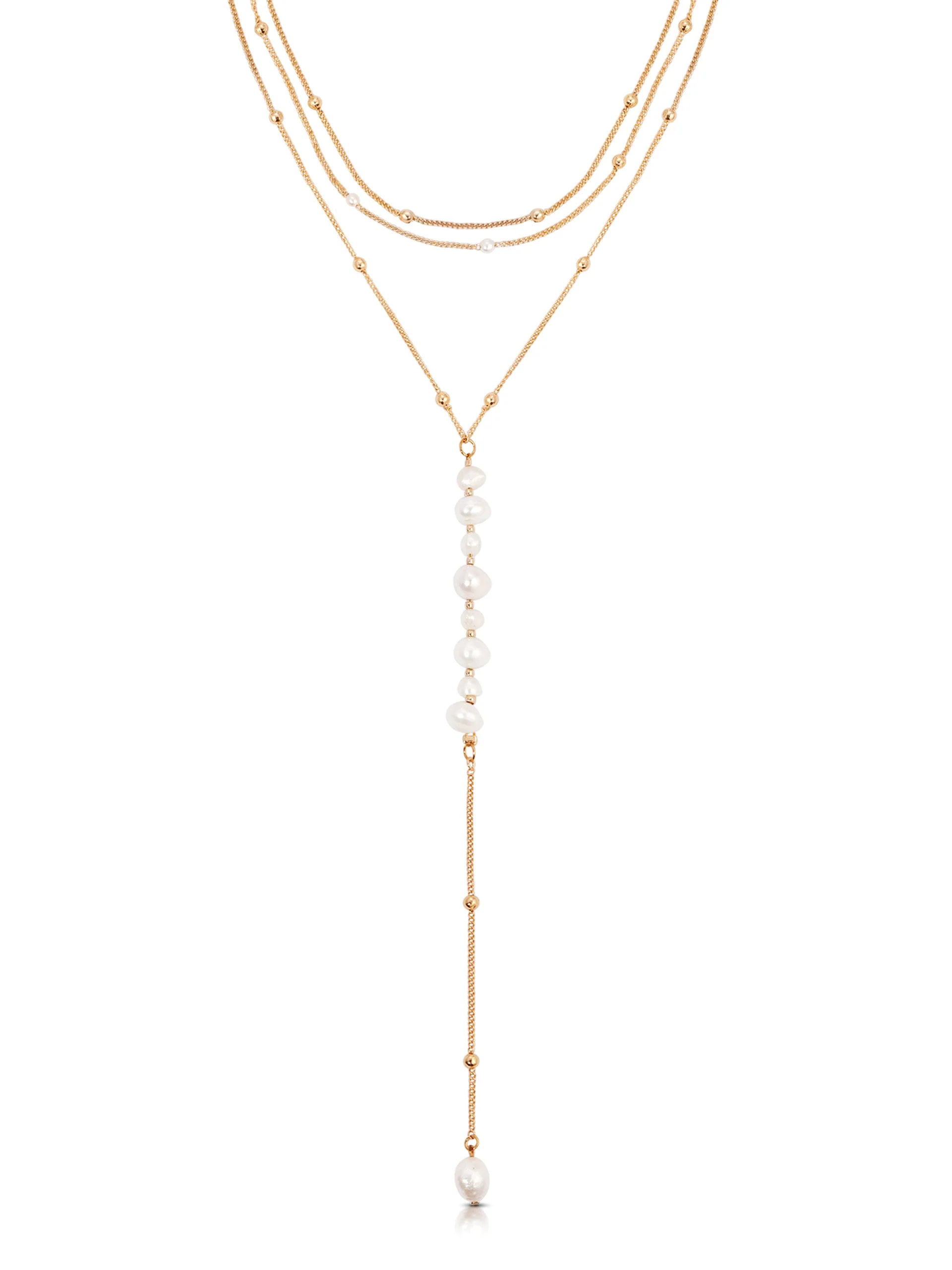 Coastal Pearl Lariat Necklace - Image 2