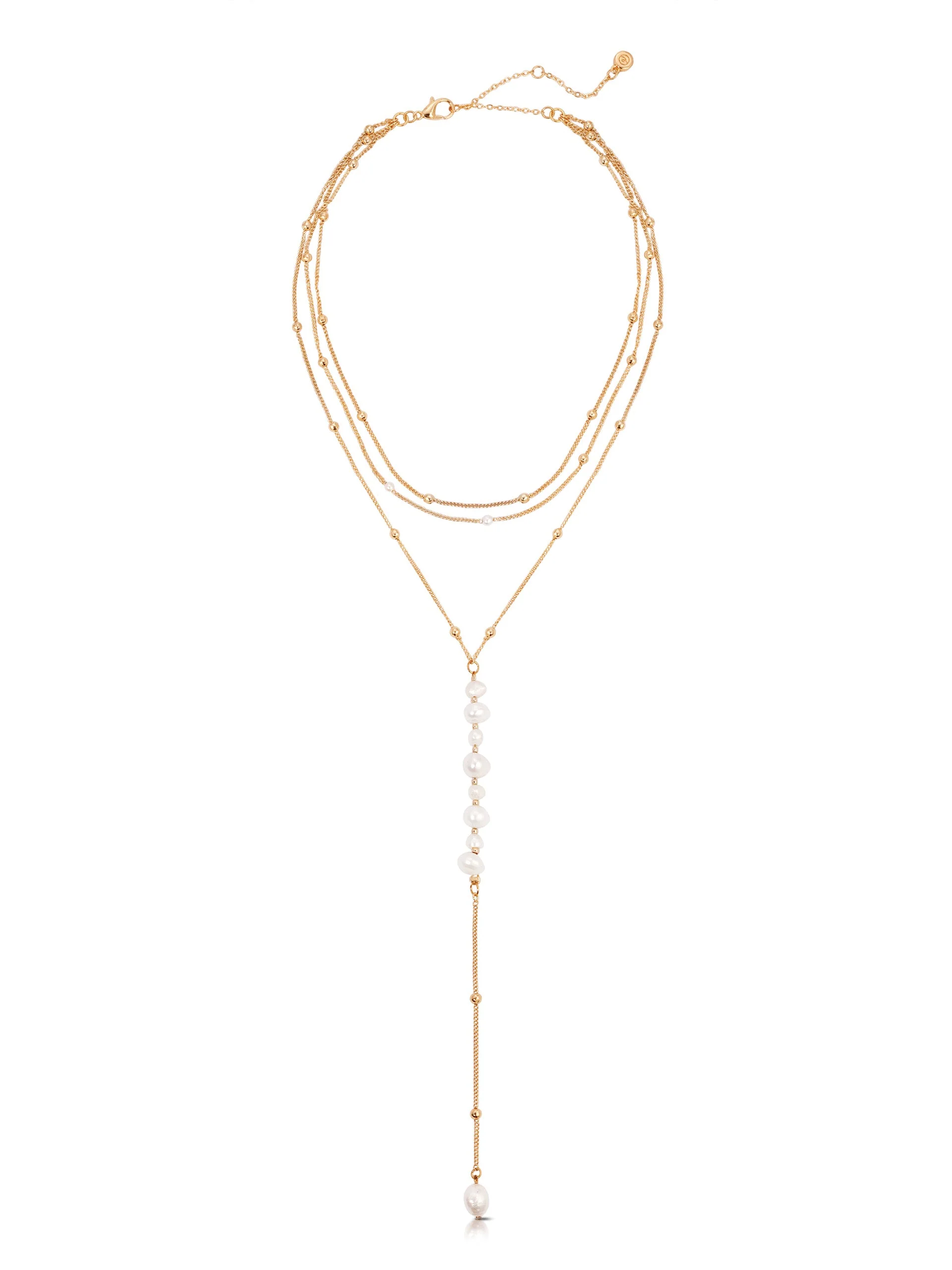 Coastal Pearl Lariat Necklace - Image 4