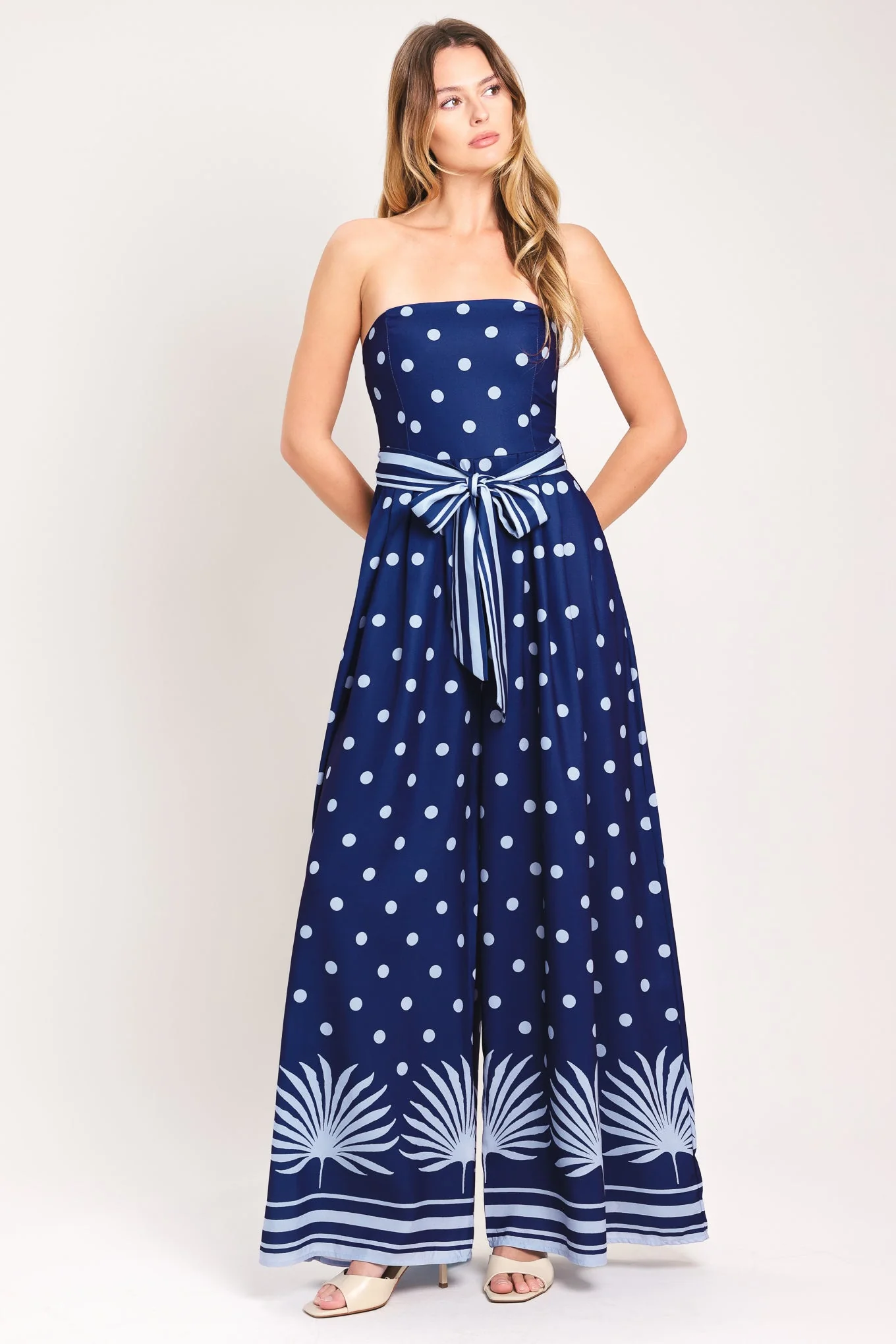 COASTAL SWAY POLKA DOT NAVY JUMPSUIT - Image 4