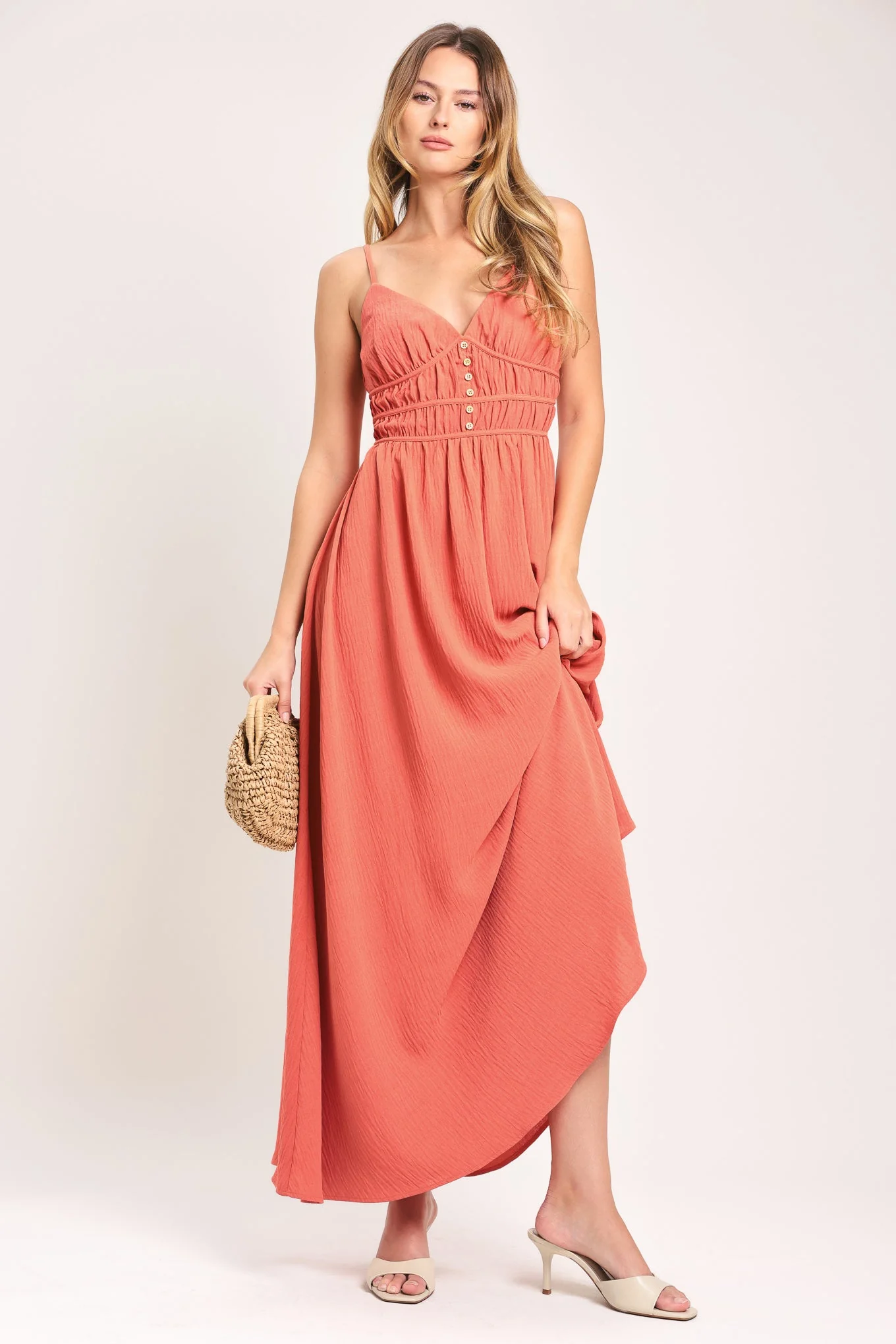 CORAL BLOSSOM MAXI DRESS - Image 3